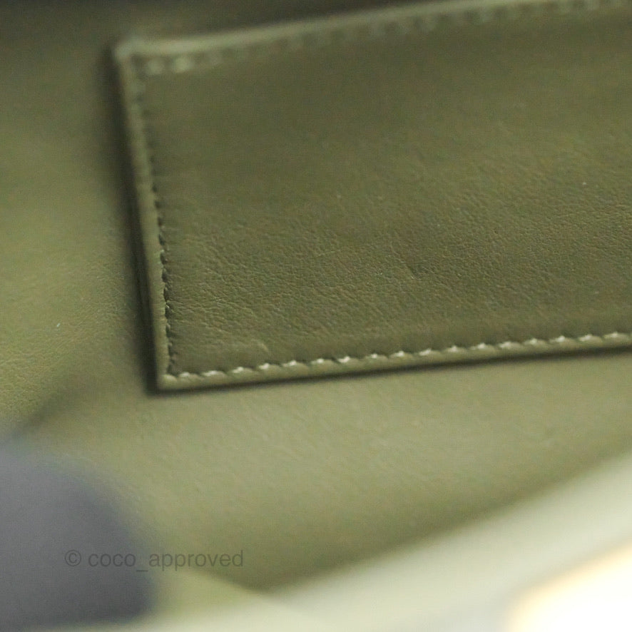 Fendi Mini Peekaboo Pocket Bag Olive Green Gold Hardware