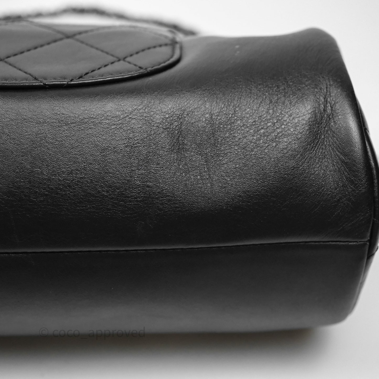 Chanel Logo Bowling Bag Black Calfskin Mixed Hardware