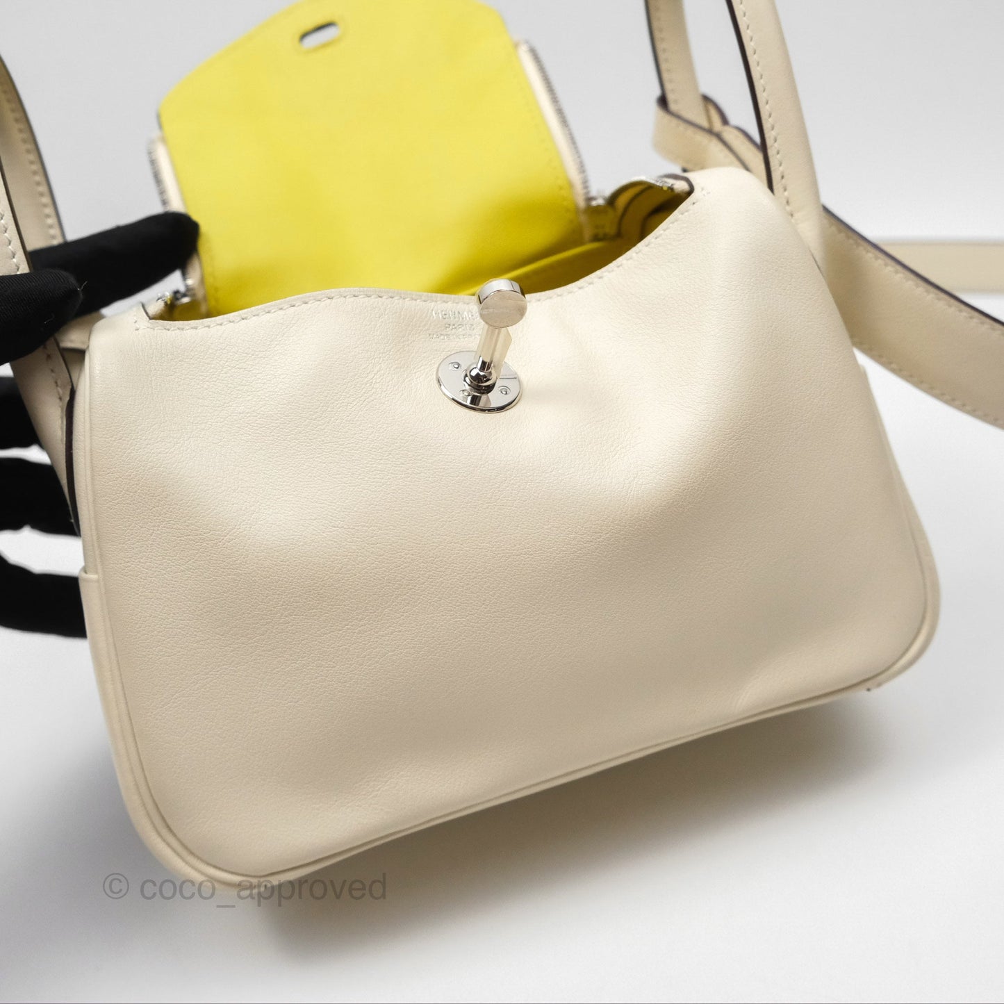 Hermès Mini Lindy 20 Nata I2/ Lime 9R Swift Palladium Hardware