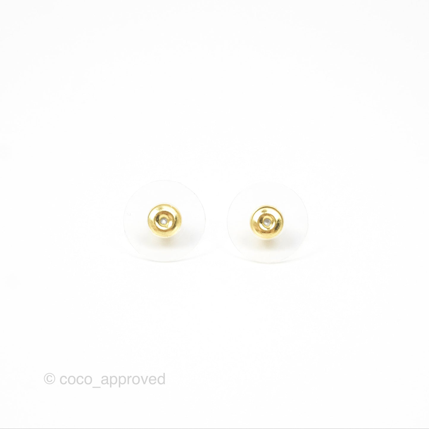 Chanel Square Pink CC Hoop Earrings Gold Tone 24S