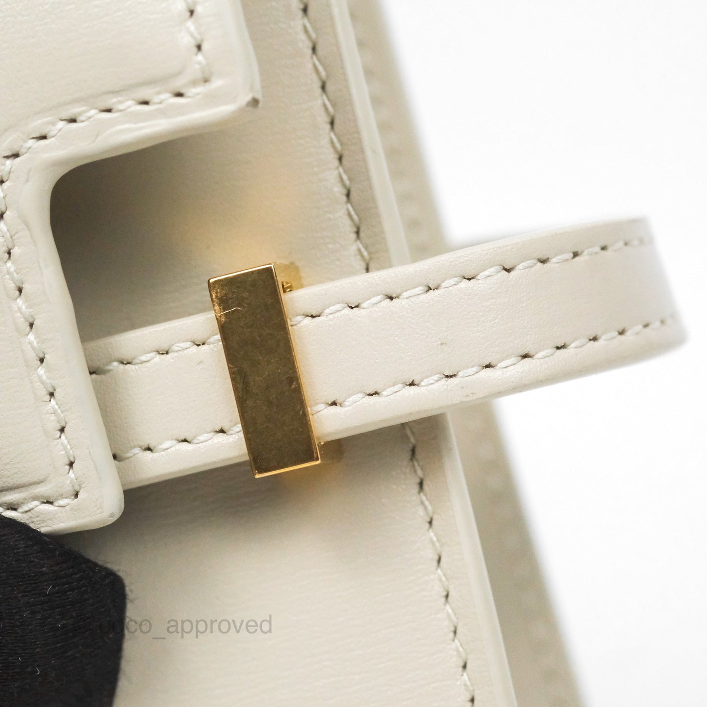 Saint Laurent Mini Manhattan Box Calfskin Blanc Vintage Gold Hardware