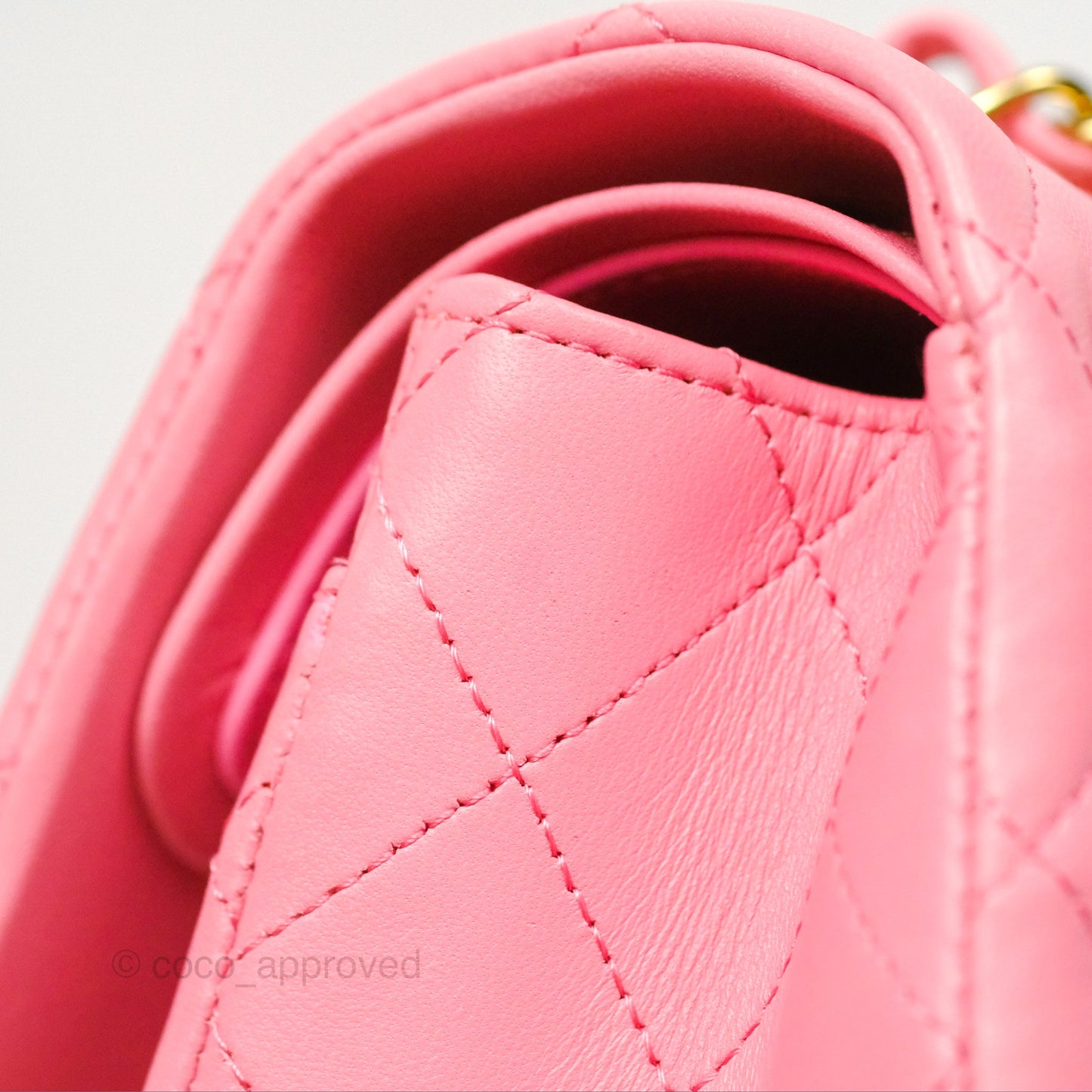 Chanel Small Classic Quilted Flap Pink Lambskin Gold Hardware