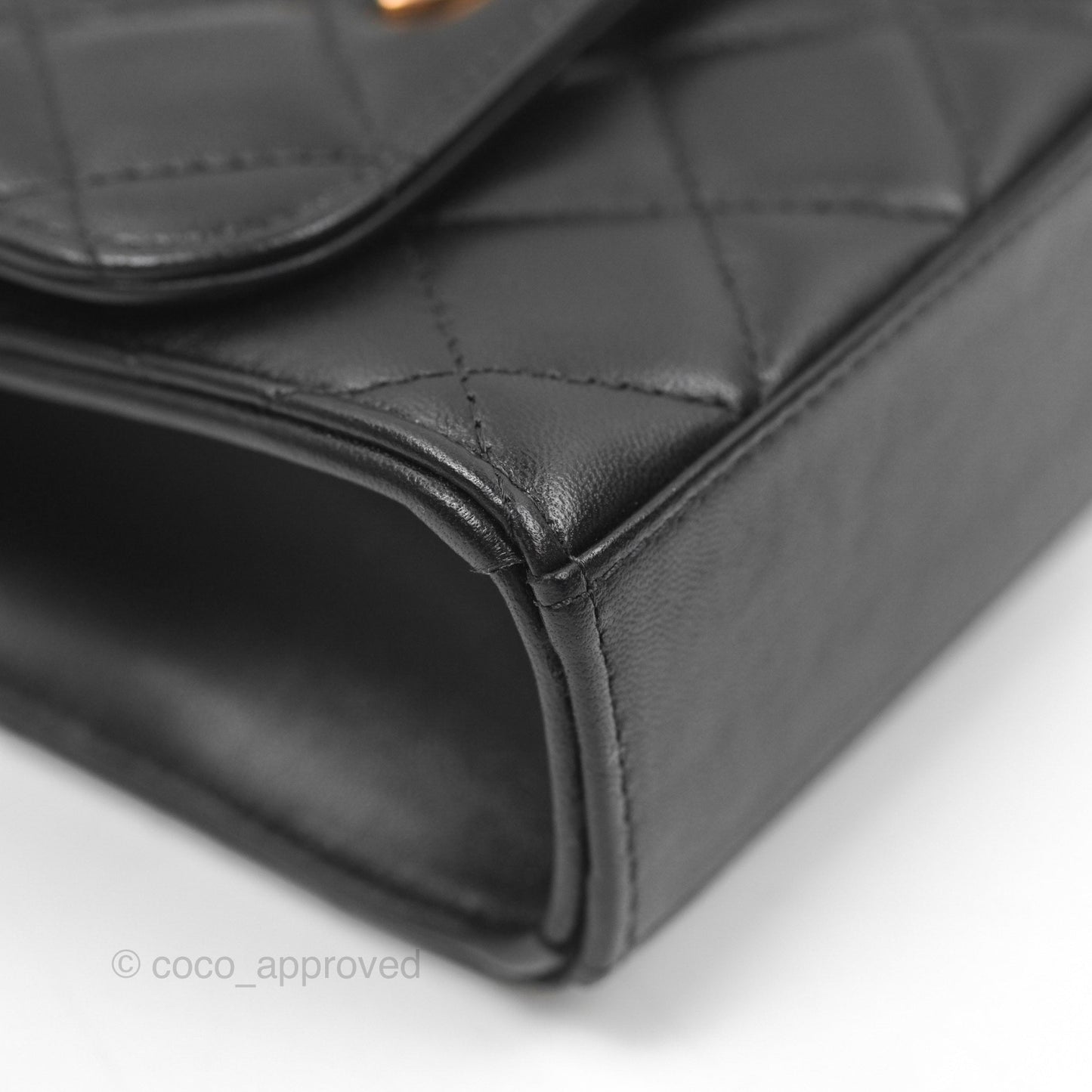 Chanel Mini Quilted Trendy CC Clutch With Chain Black Lambskin Rose Gold Hardware