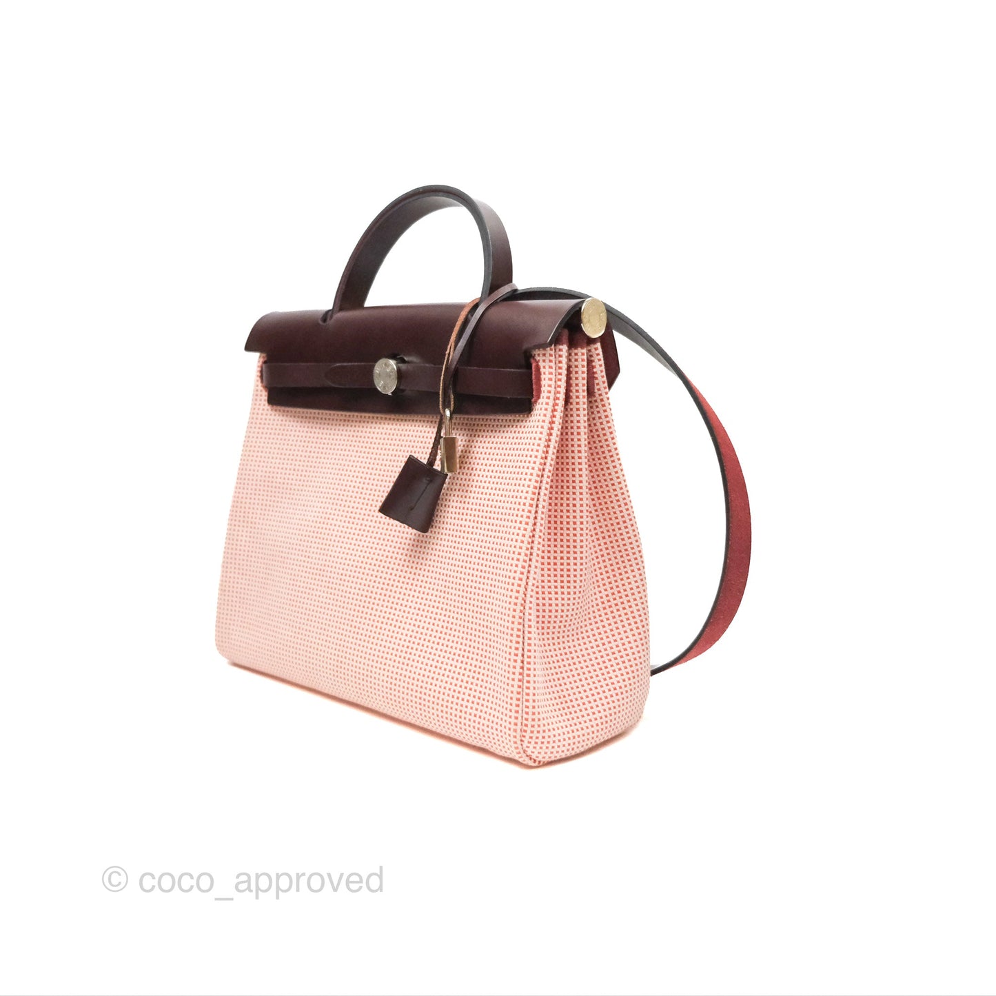 Hermès Herbag Retourne Zip 31 Ecru/Brique/Mauve Pale/Rouge Sellier Canvas Palladium Hardware