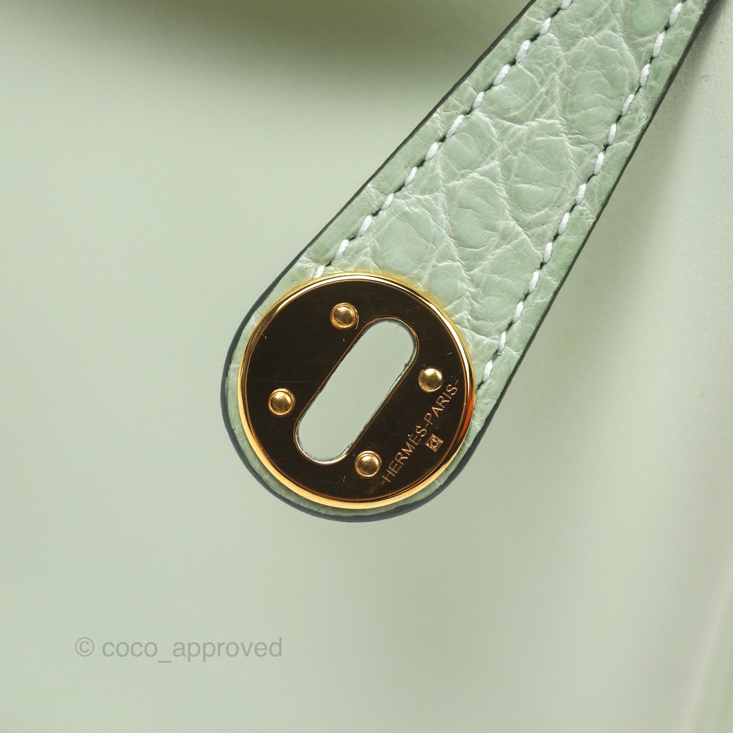 Hermès Mini Lindy Touch Vert Fizz 0S Swift Alligator Handle Gold Hardware