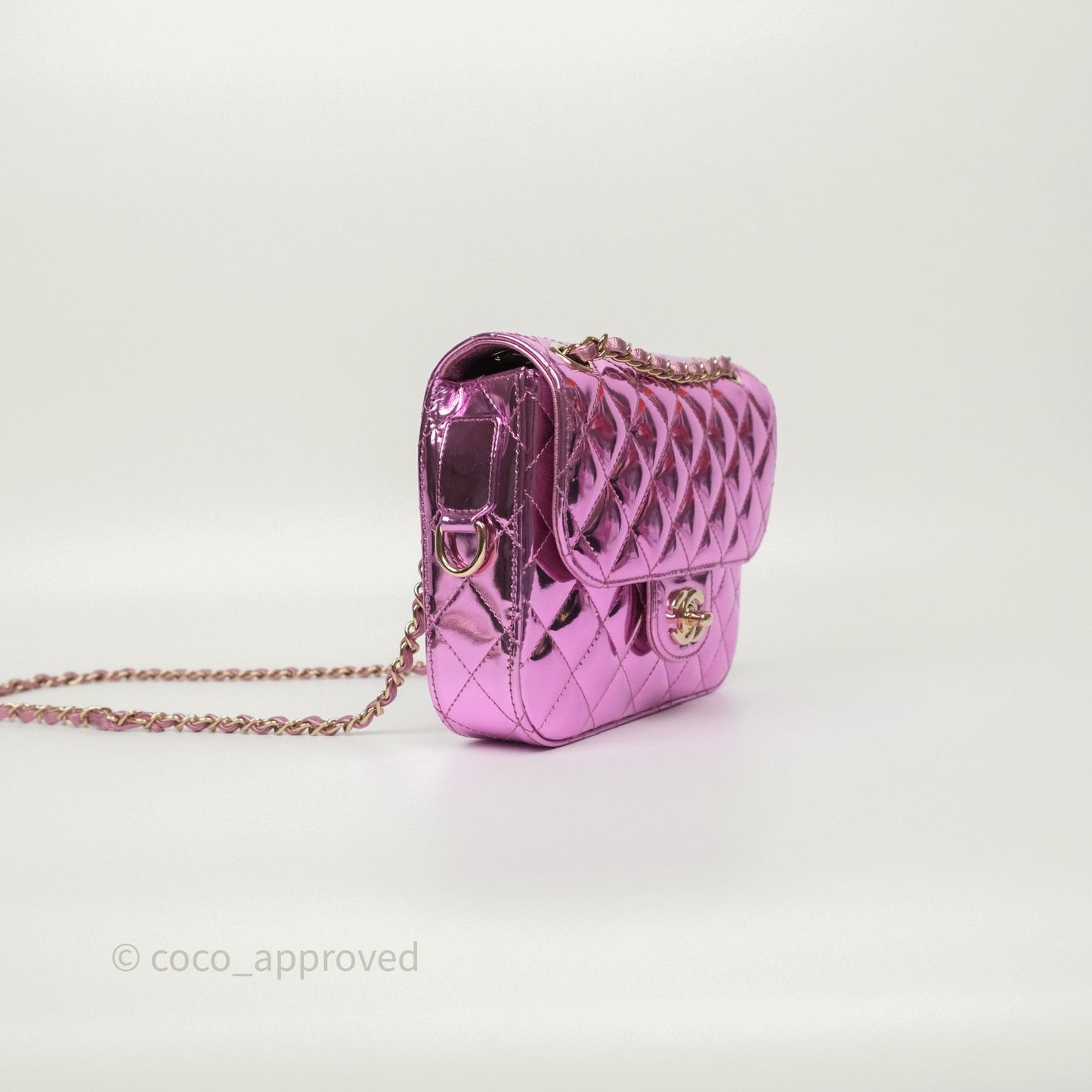 Chanel Hollywood Boulevard Flap with Star Coin Purse Lilac Pink Metallic Mirror Calfskin 24C