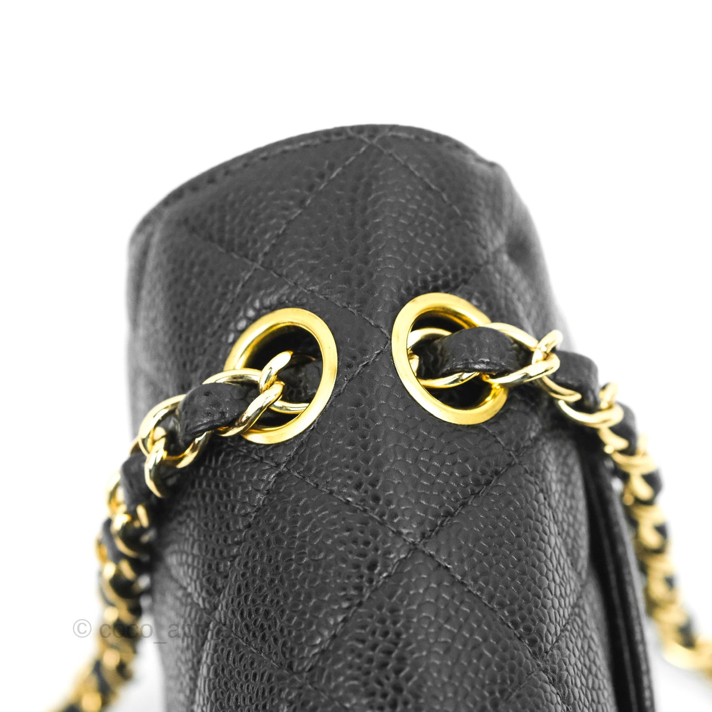Chanel Vintage Classic Small S/M Flap Black Caviar 24K Gold Hardware