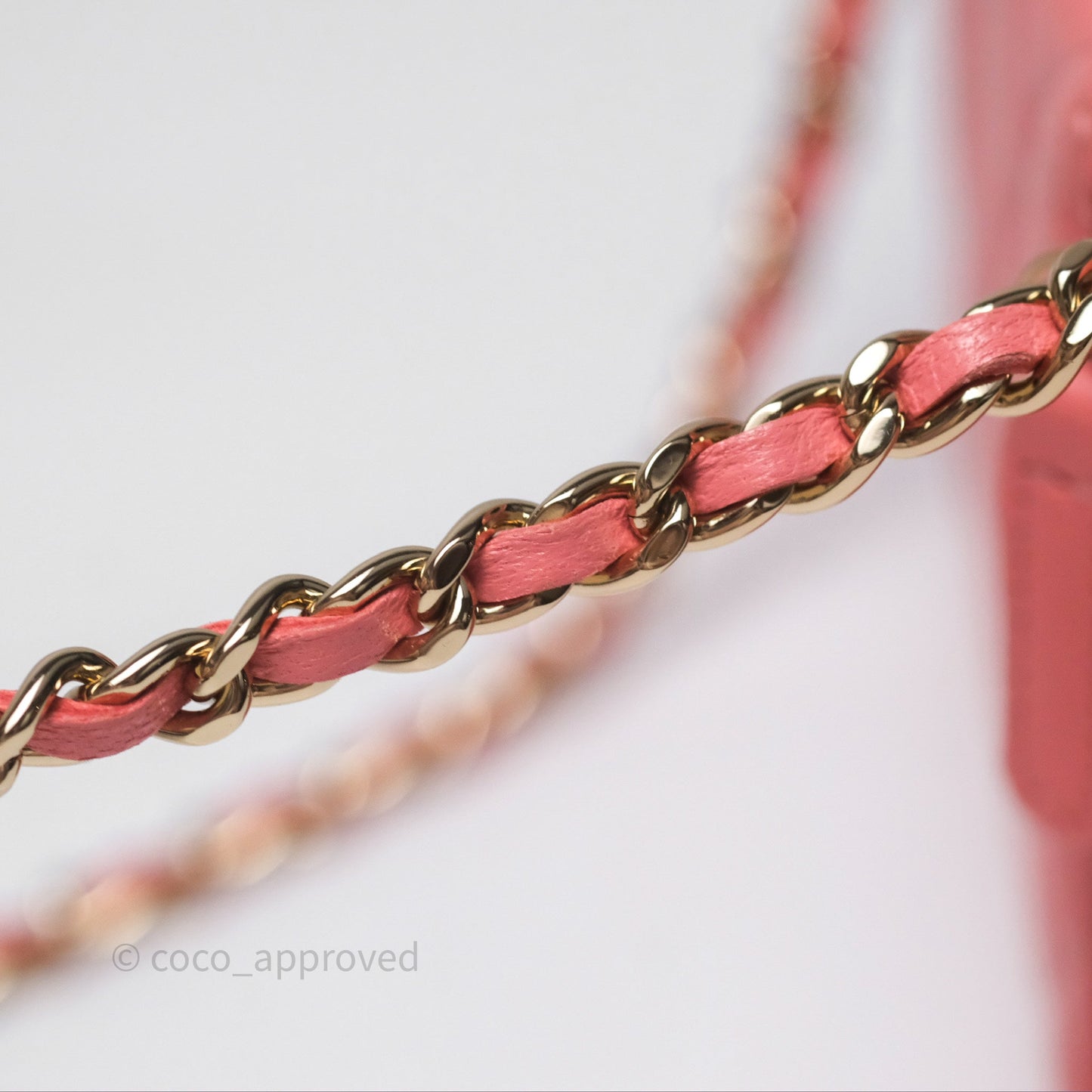 Chanel Vanity Rectangular Top Handle Pink Lambskin Gold Hardware