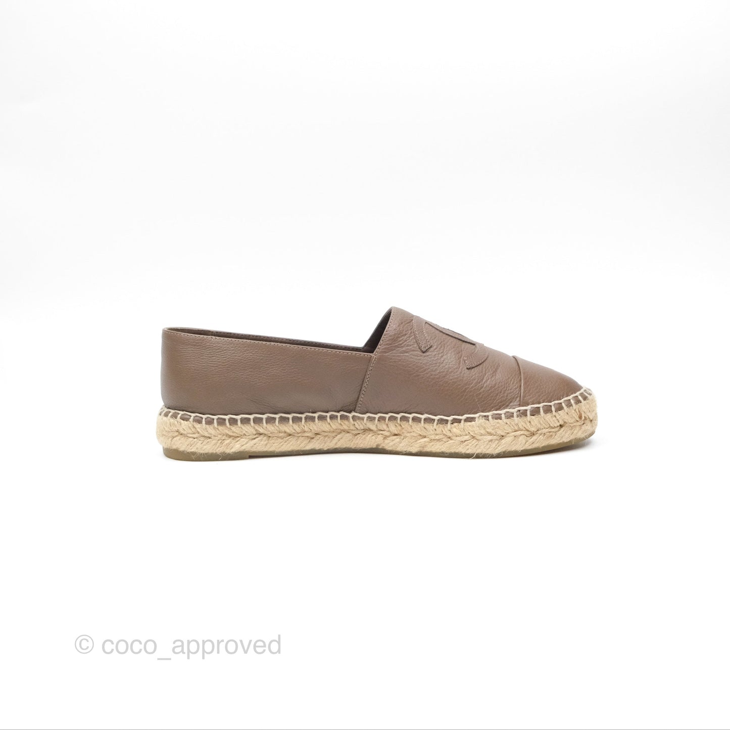 Chanel Espadrille Brown Leather Size 40