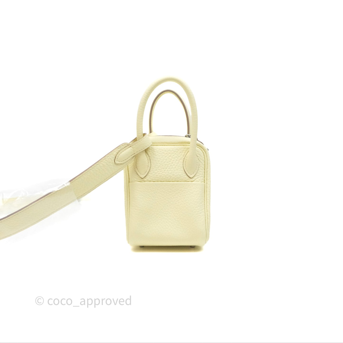 Hermès Mini Lindy II 20 Jaune Milton Clemence Palladium Hardware