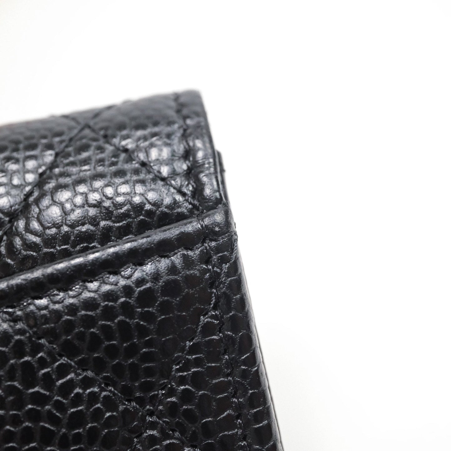 Chanel Quilted Flap Card Holder Caviar Black Gold Hardware
