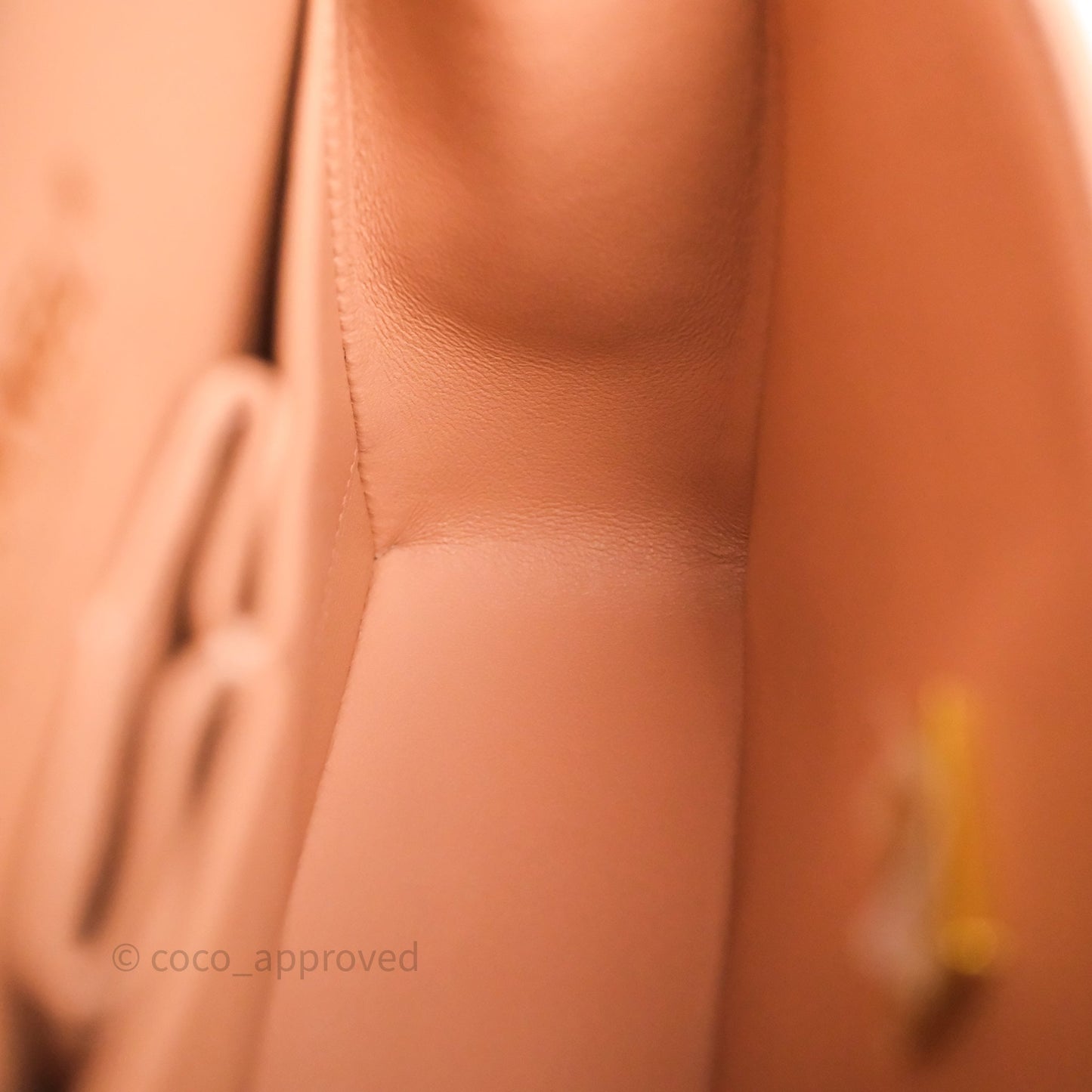 Chanel Small Classic Flap Quilted Dark Peach Beige Lambskin Gold Hardware