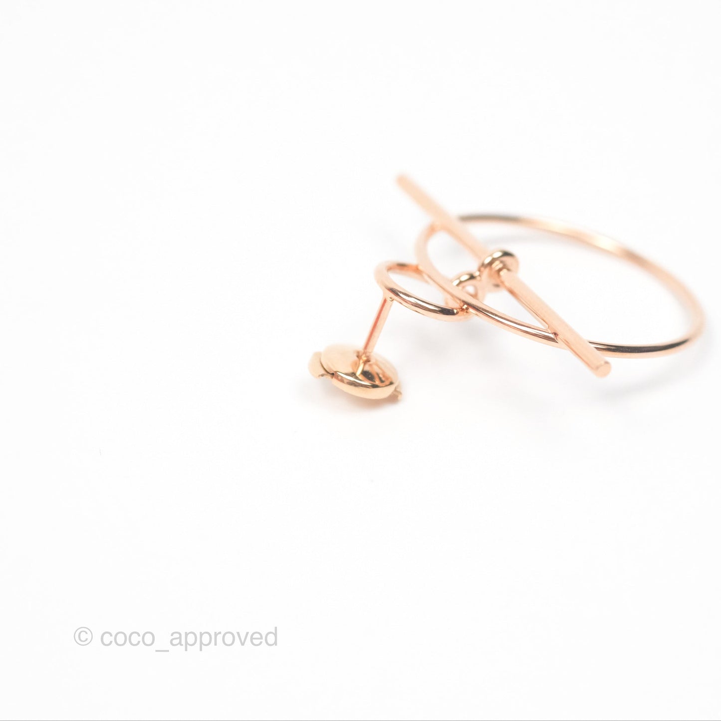 Hermès Loop Earrings Small Model Rose Gold