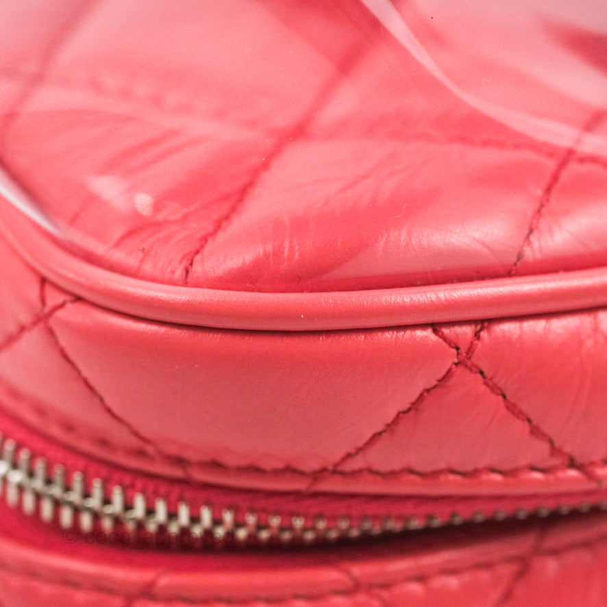 Chanel Aquarium PVC Coral Pink Crumpled Calfskin Silver Hardware
