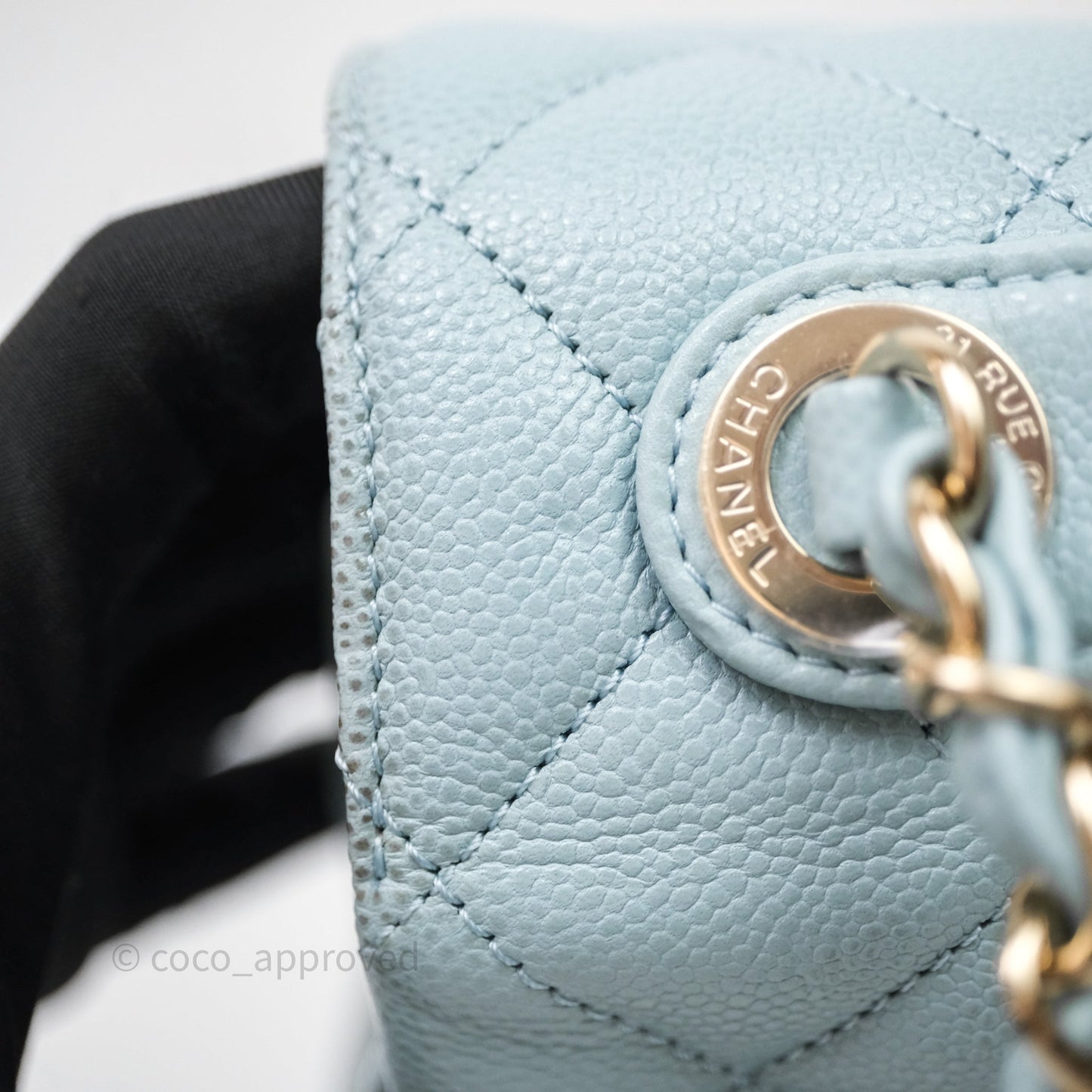 Chanel Quilted Medium Business Affinity Flap Blue Caviar Gold Hardware
