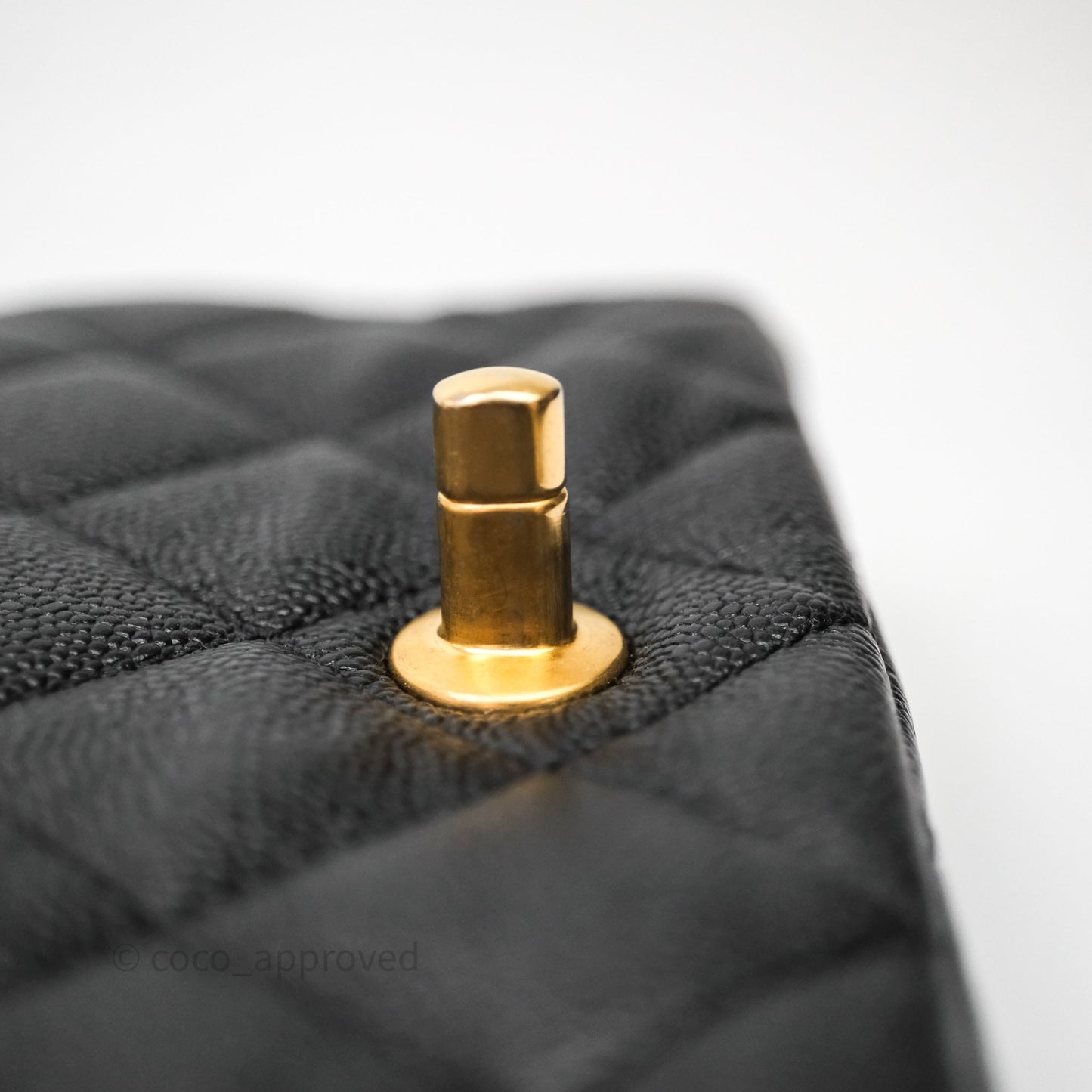 Chanel Mini Flap Bag Heart Adjustable Chain Black Caviar Aged Gold Hardware