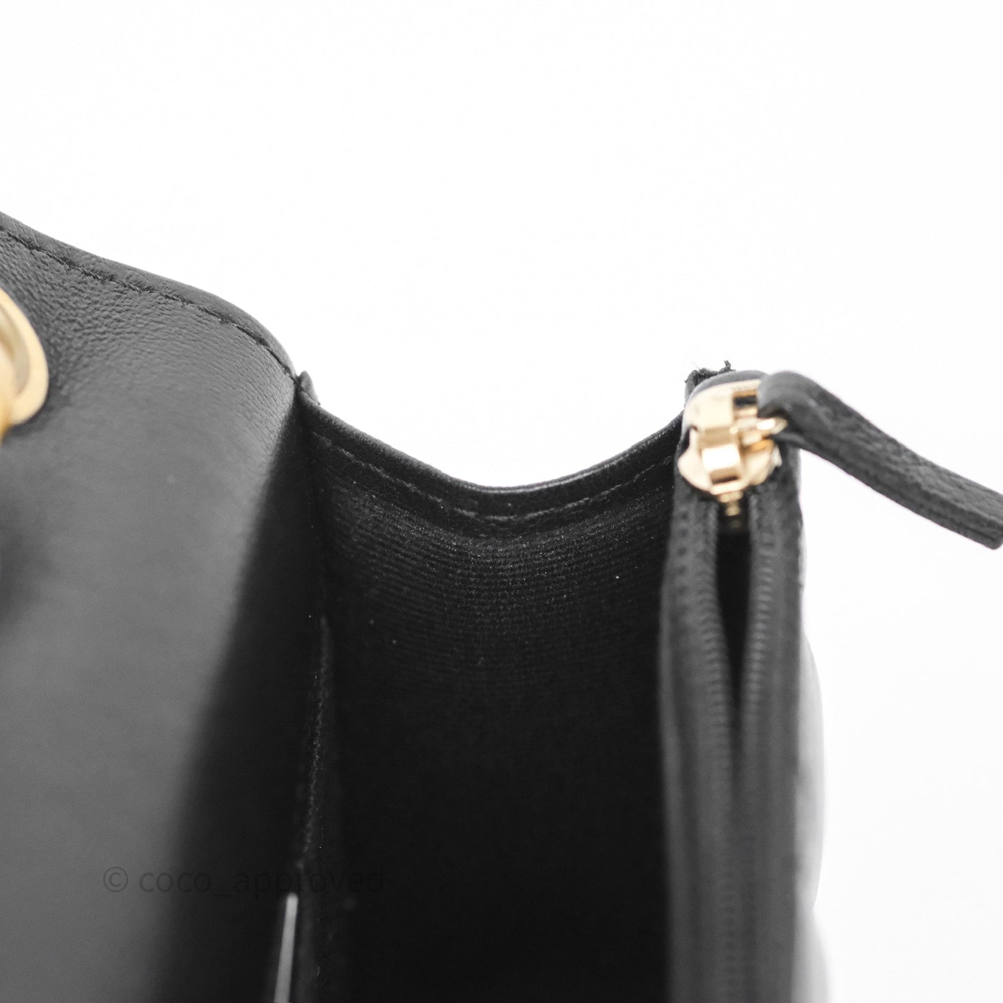 Chanel All Slide Adjustable Chain Phone Holder WOC Black Lambskin