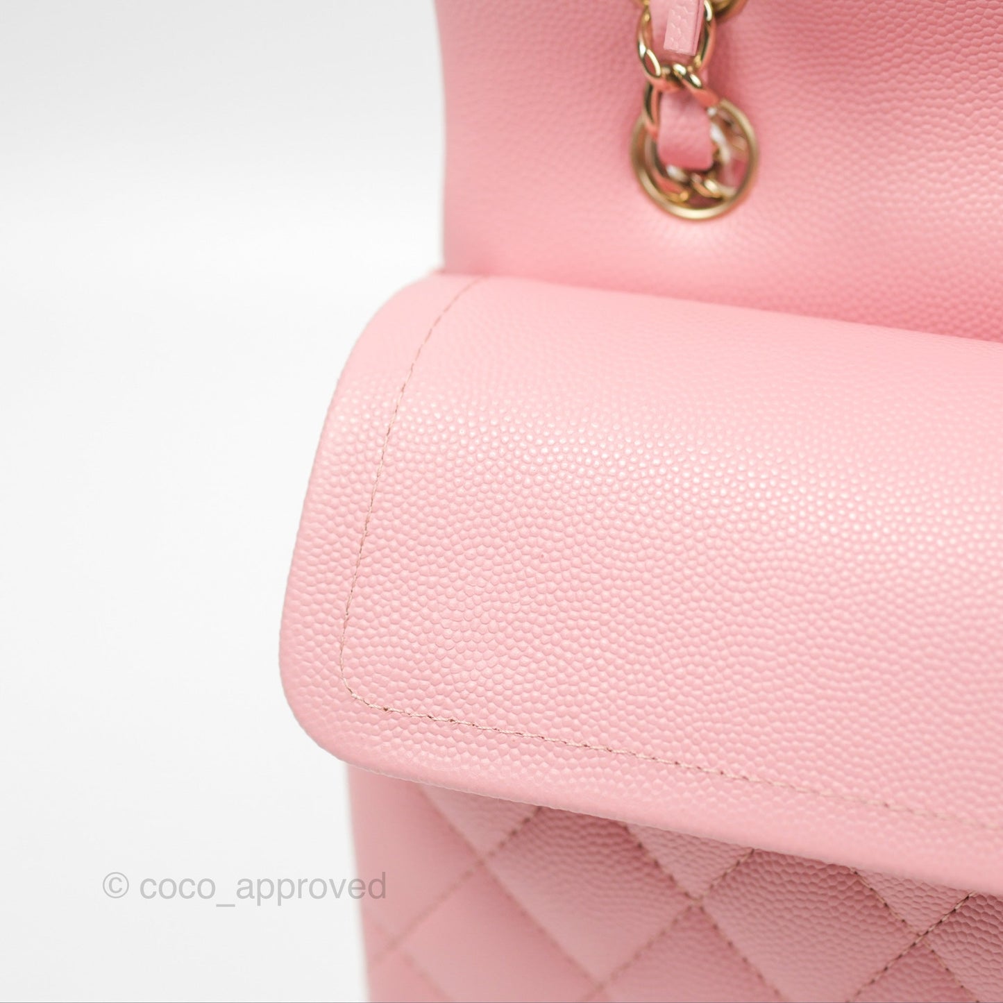 Chanel Small Classic Quilted Flap Sakura Pink Caviar Gold Hardware 22C