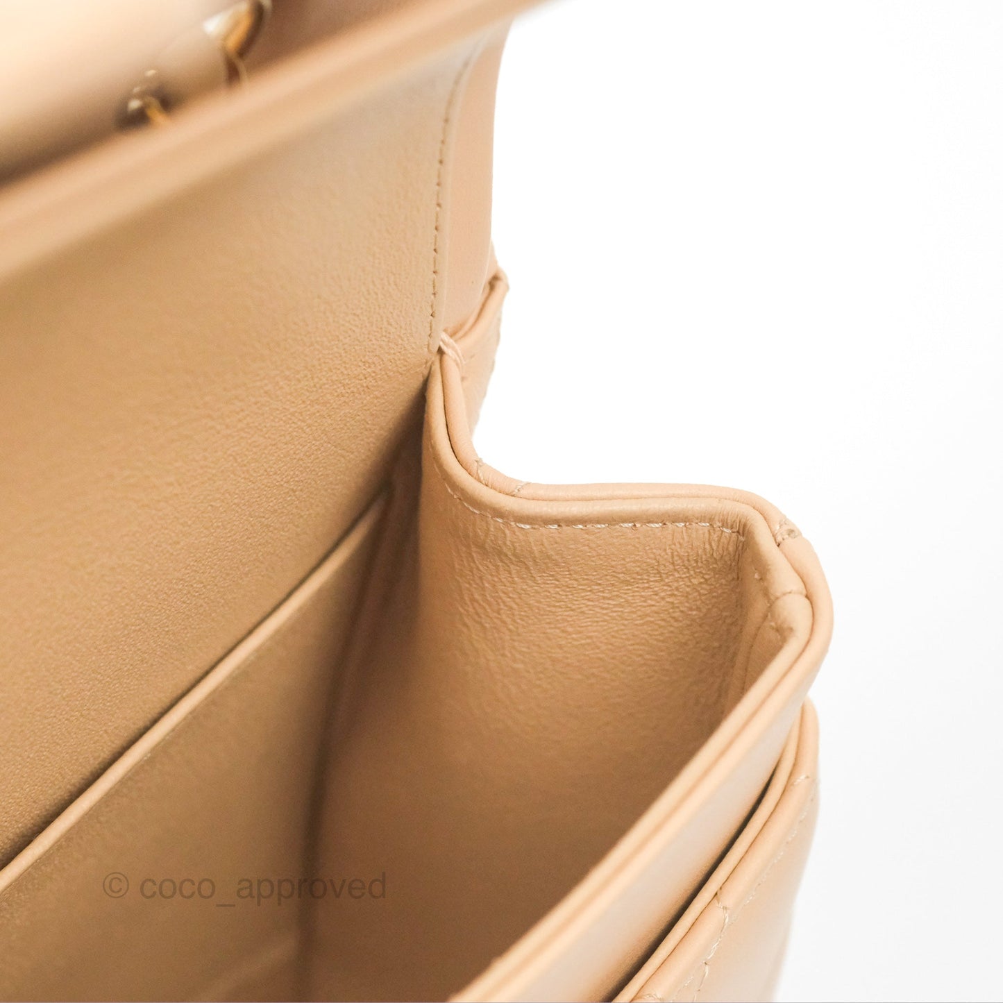 Chanel Classic M/L Medium Flap Quilted Beige Lambskin Gold Hardware