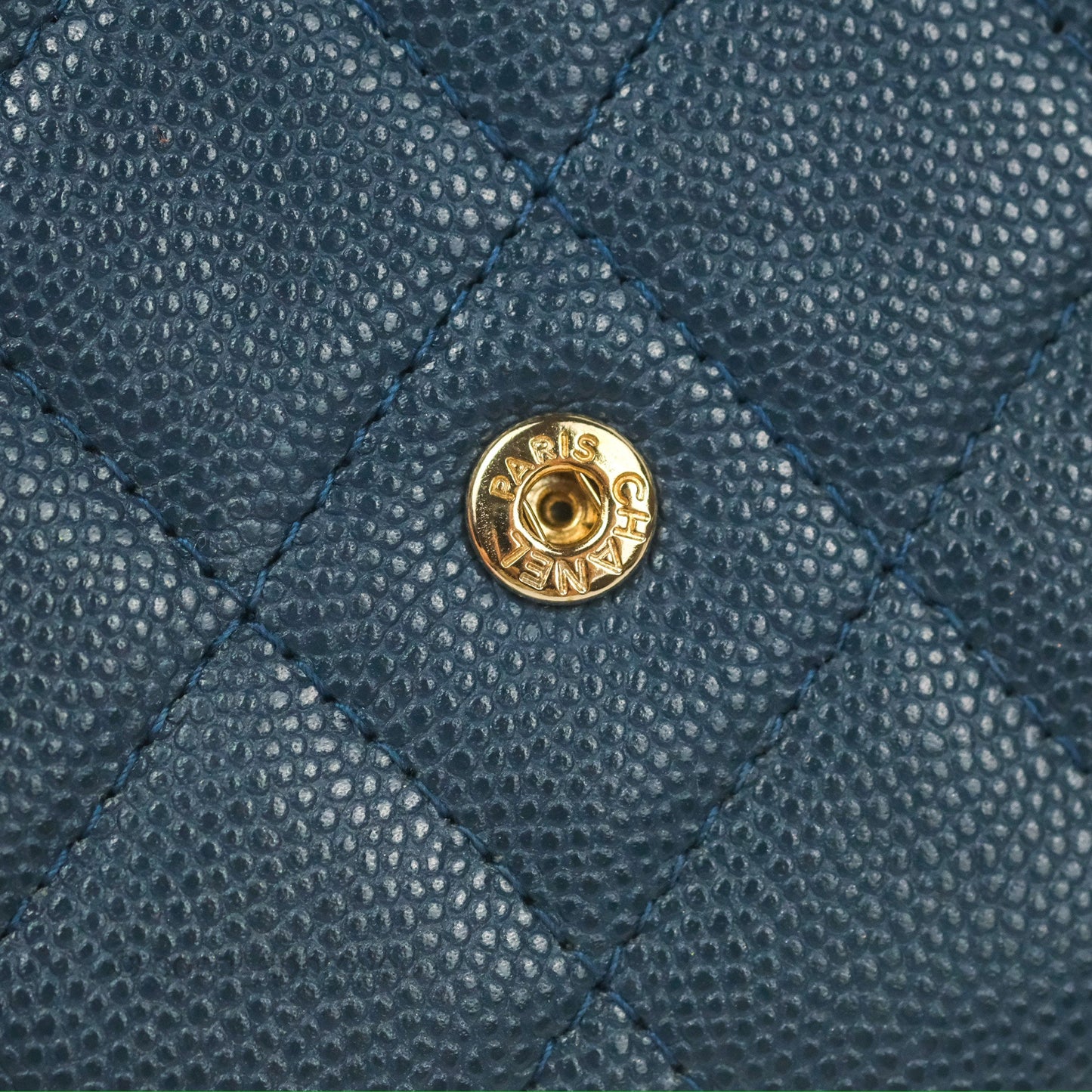 Chanel Classic Short Flap Wallet Blue Caviar Gold Hardware