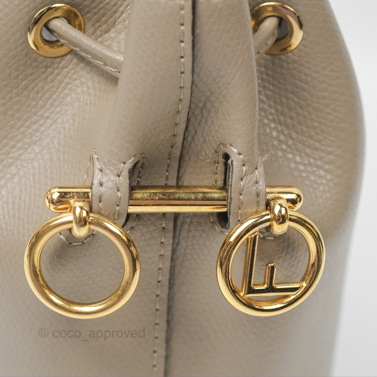 Fendi Mini Mon Tresor Bucket Bag Tortora Grained Calfskin