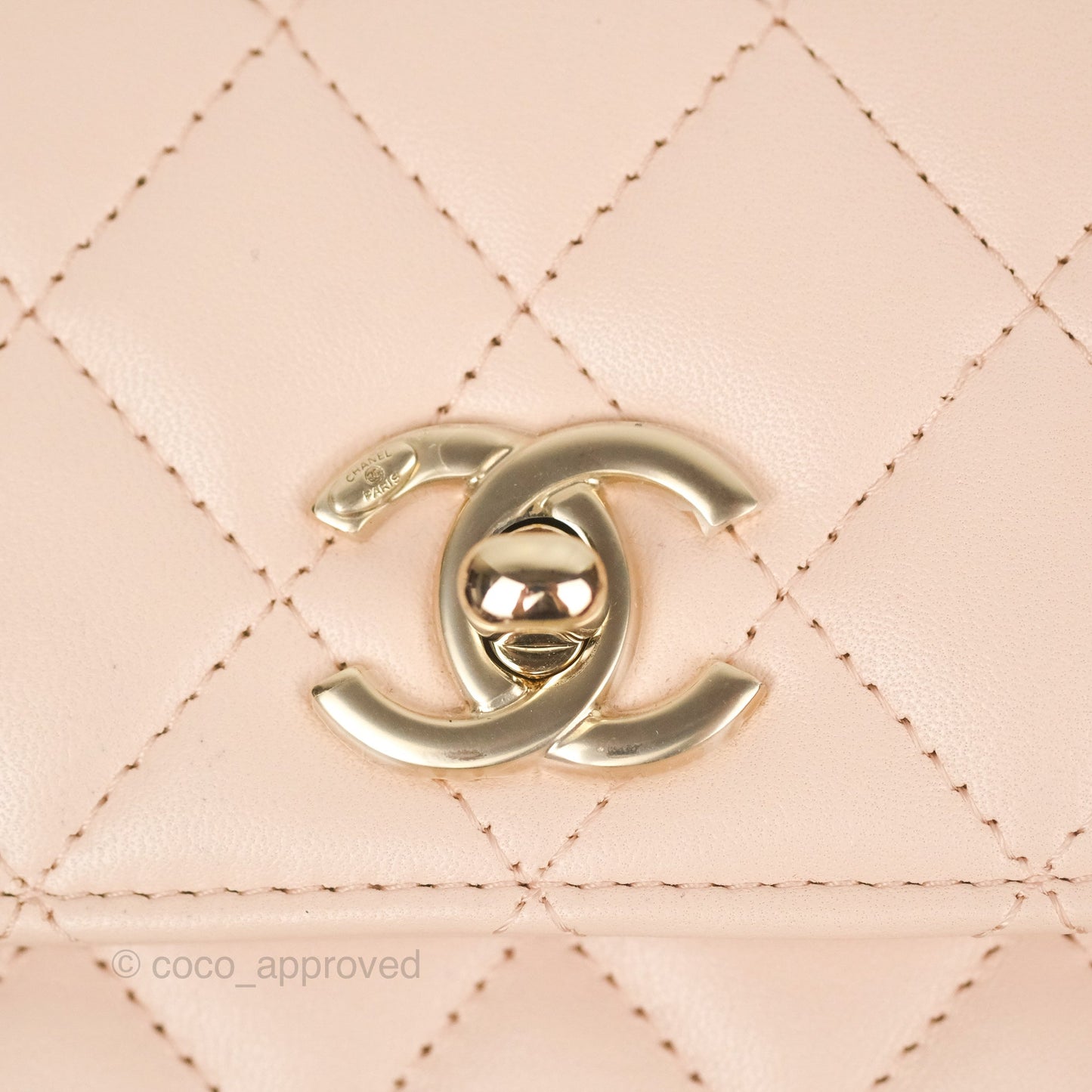 Chanel Mini Quilted Trendy CC Clutch With Chain Light Pink Lambskin Gold Hardware