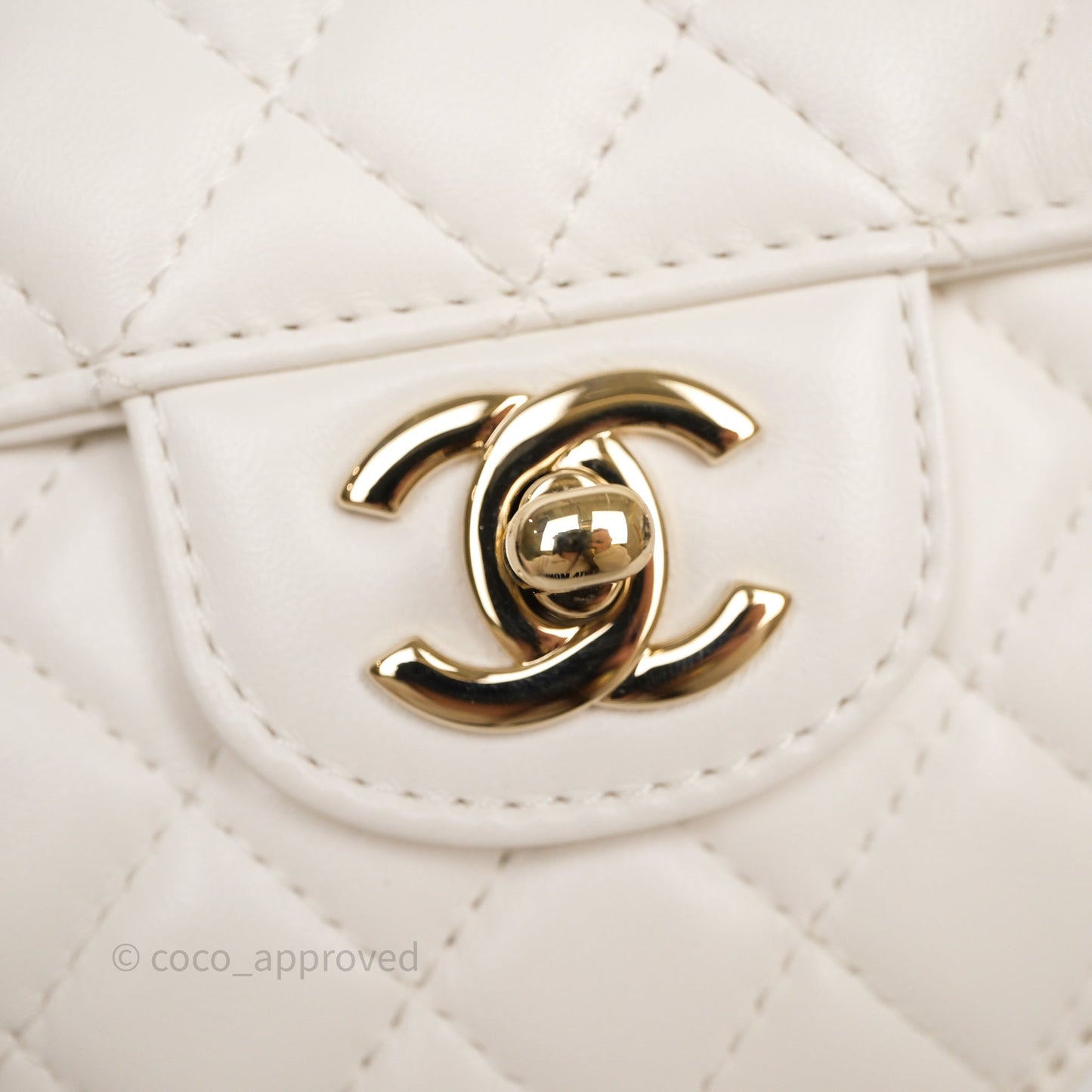 Chanel Large Heart Bag White Lambskin Gold Hardware