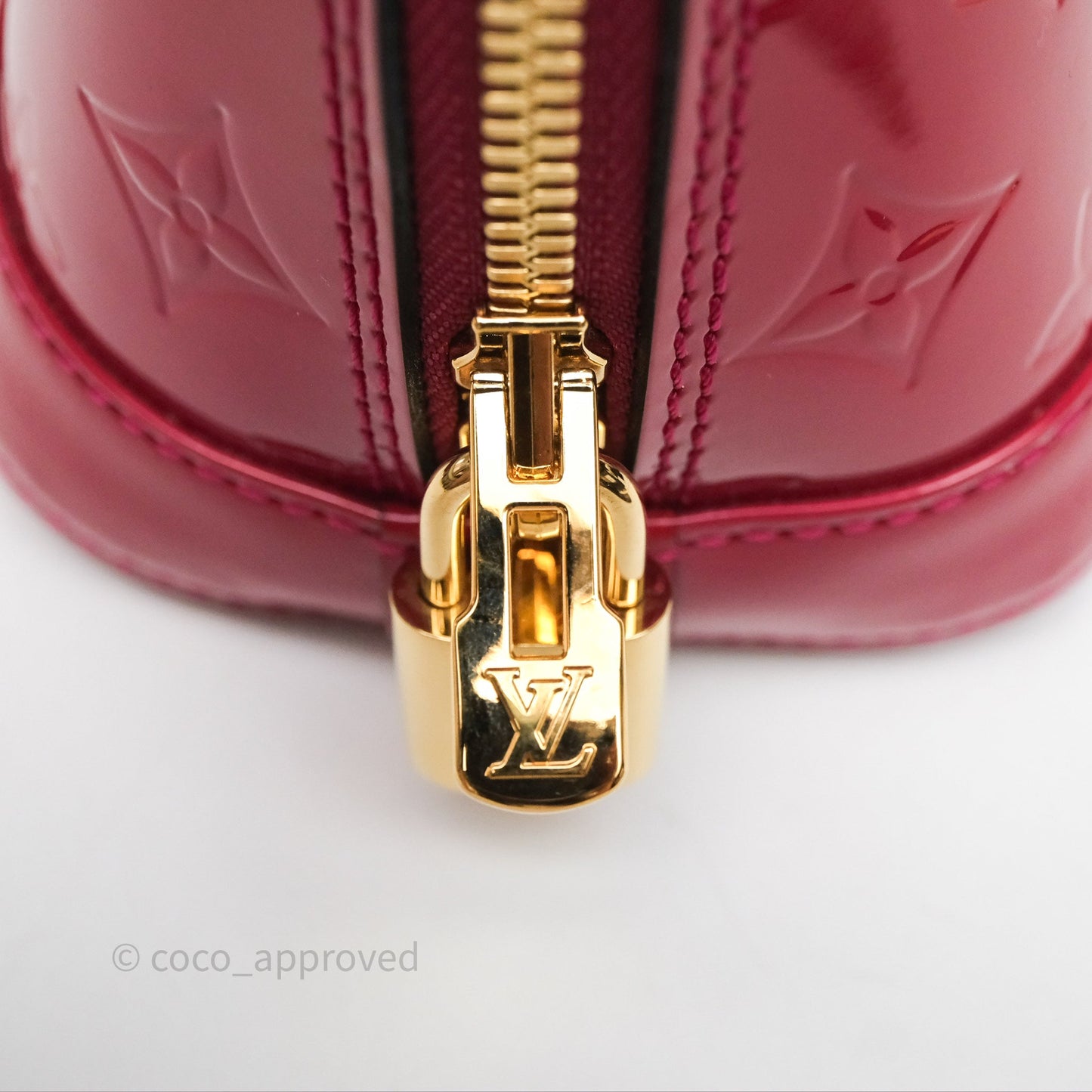 Louis Vuitton Alma BB Red Patent Gold Hardware