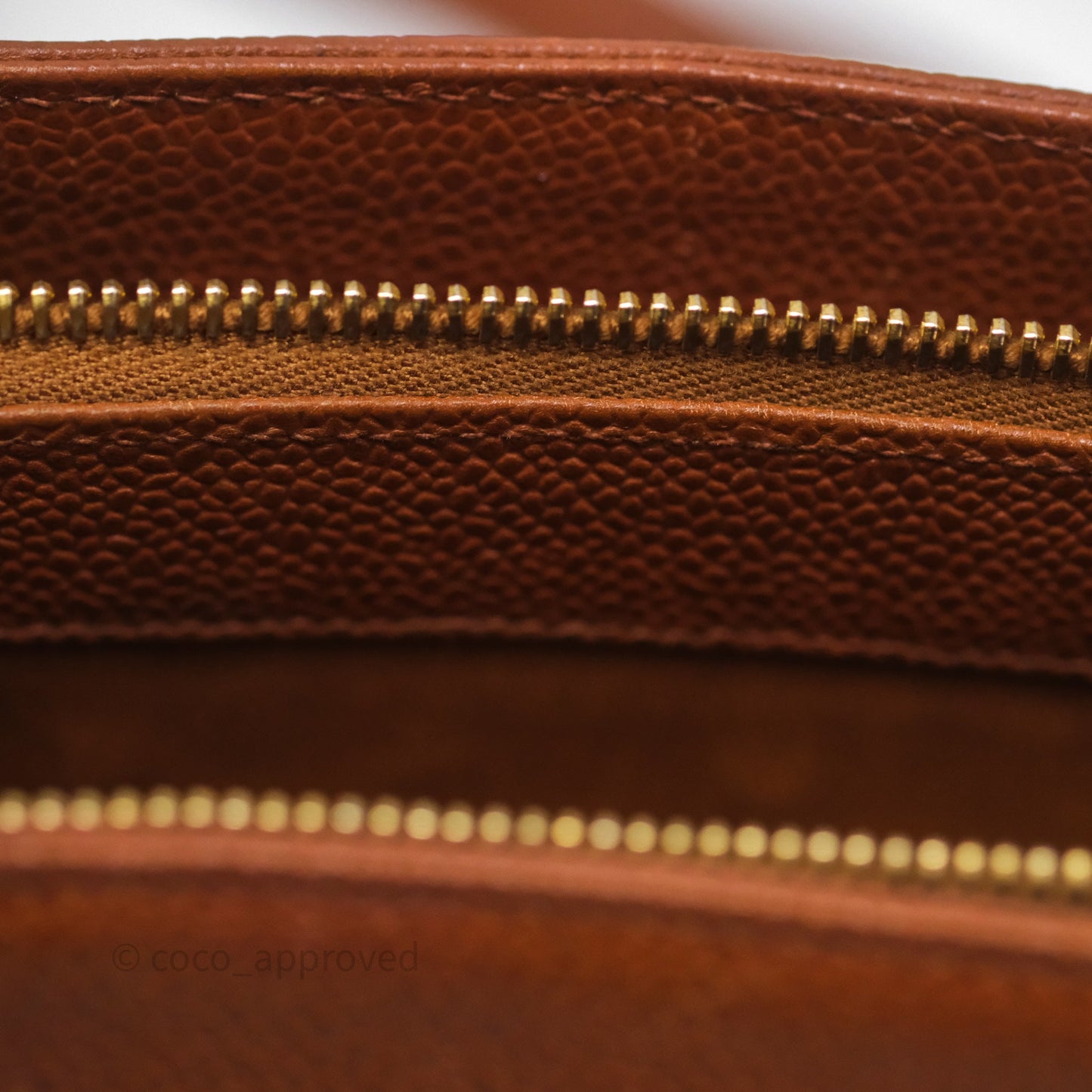 Chanel Vintage Tote Caramel Caviar 24K Gold Hardware