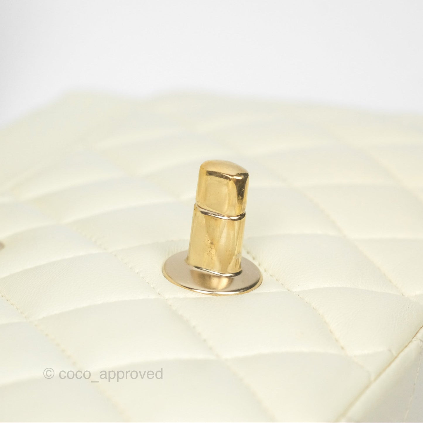 Chanel Medium Classic Flap Quilted Pale Yellow Lambskin Gold Hardware