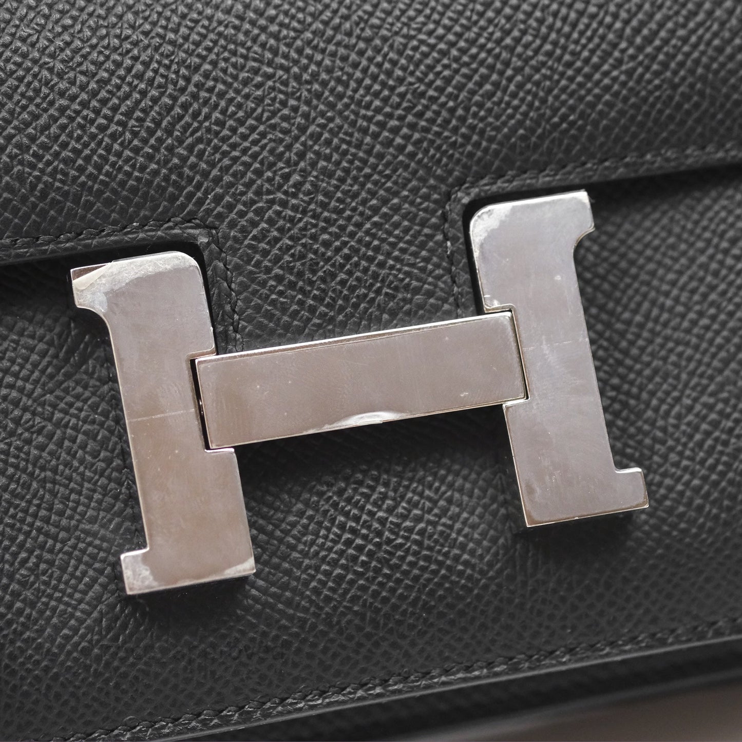 Hermès Constance Mini 18cm Mirror Noir 89 Epsom Palladium Hardware
