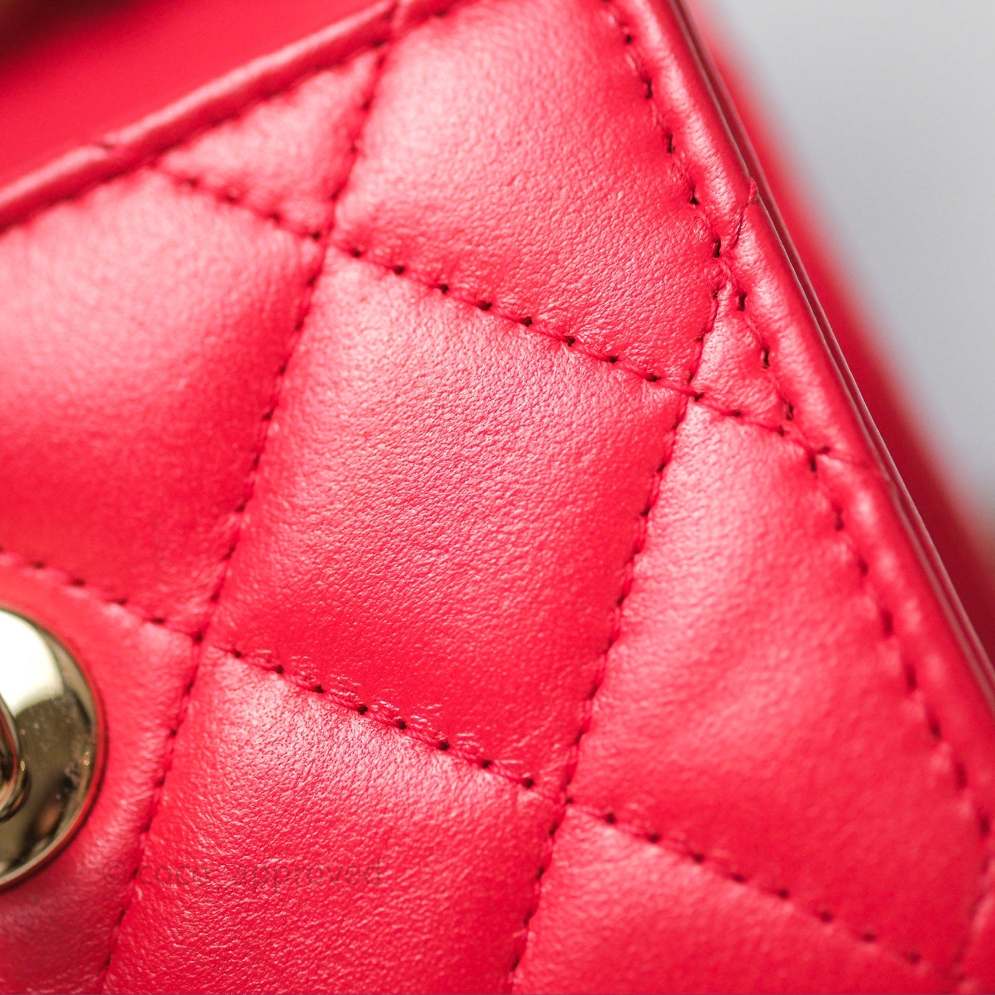 Chanel Mini Quilted Trendy CC Clutch With Chain Red Lambskin Gold Hardware