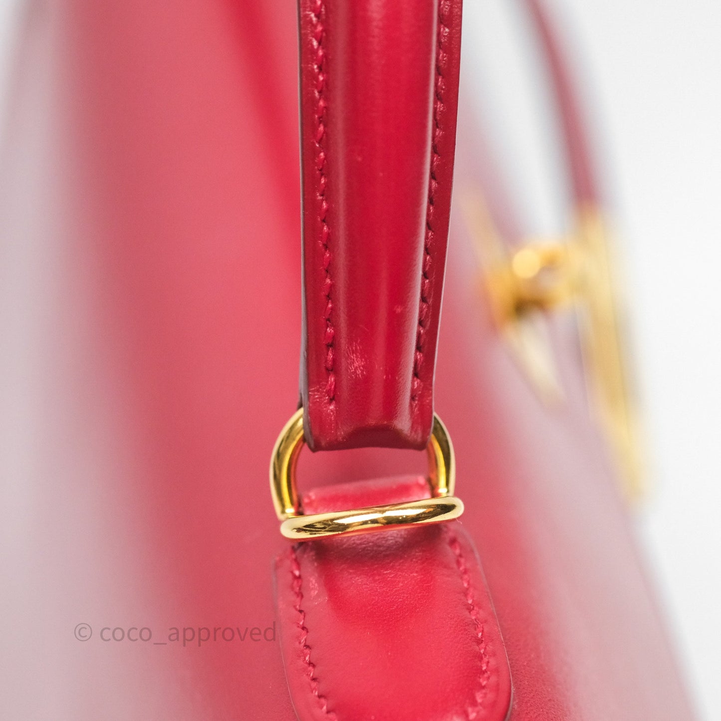 Hermès Vintage Kelly 32 Sellier Rouge Hermes 55 Box Leather Gold Hardware