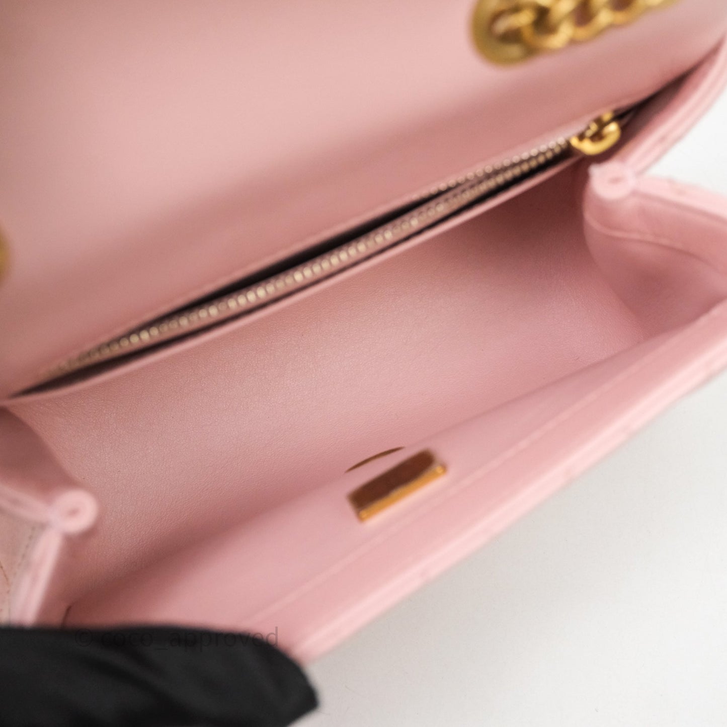 Chanel Quilted Mini Square Flap with Camellia Adjustable Chain Pink Clair Lambskin