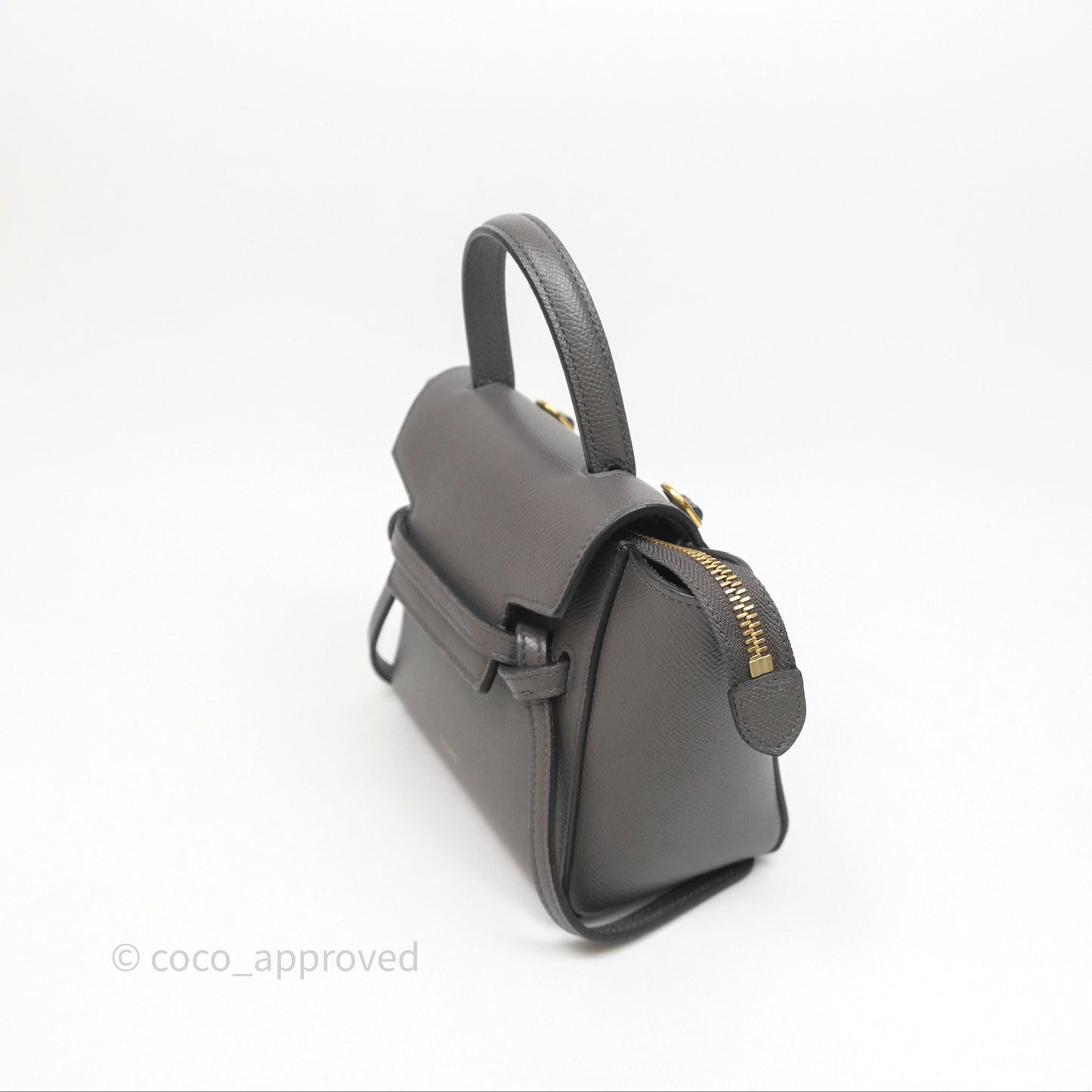 Celine Pico Belt Bag Grey Grained Calfskin Gold Hardware
