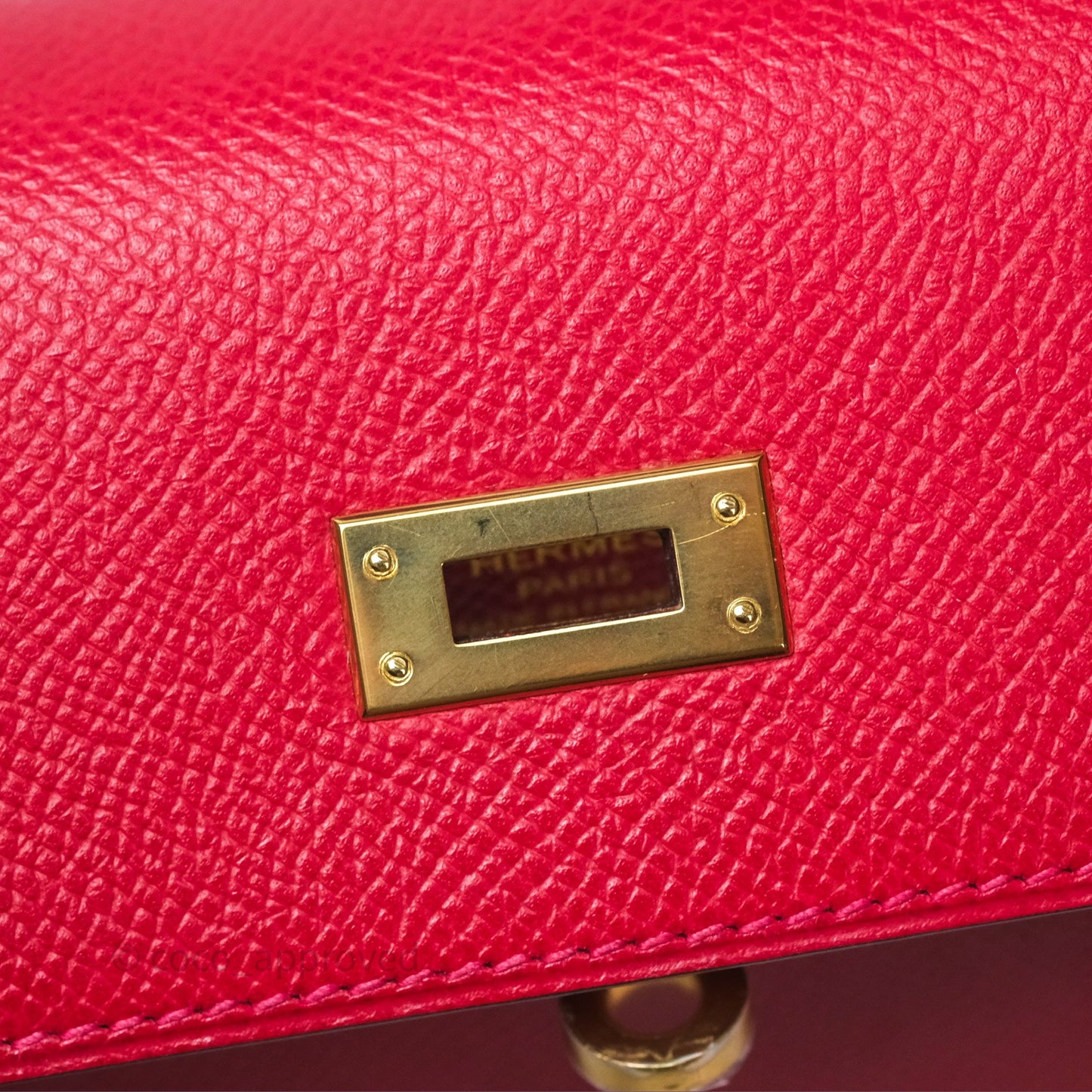 Hermès Sellier Kelly 25 Rouge Casaque Q5 Epsom Gold Hardware