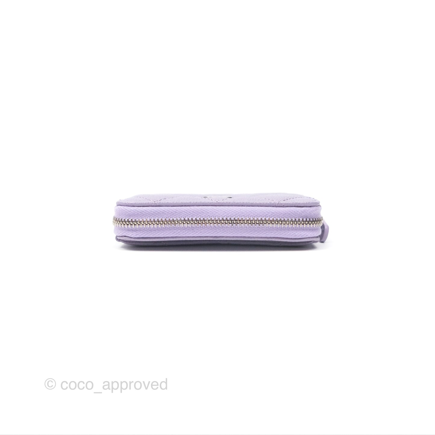 Chanel Classic Zipped Coin Purse Lilac Caviar Silver Hardware