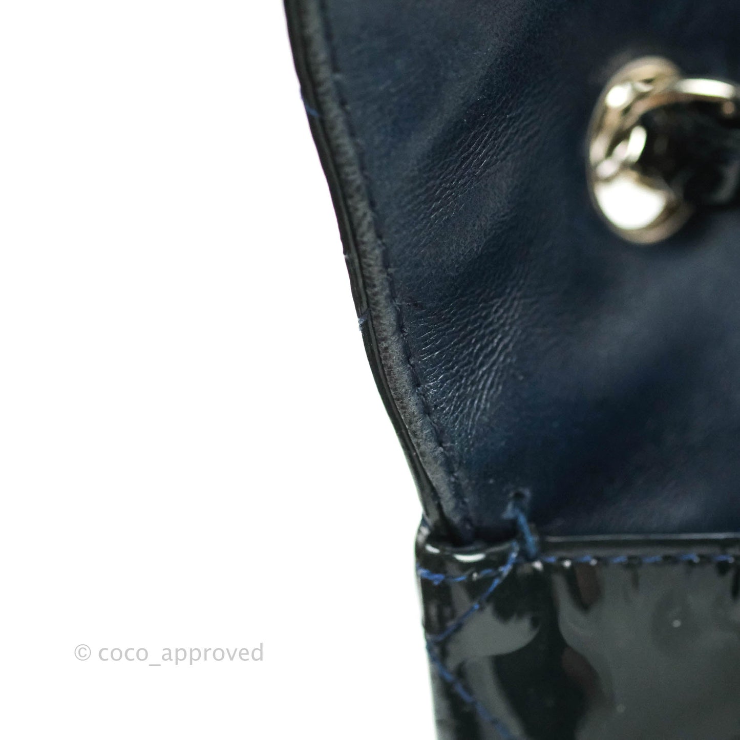 Chanel Jumbo Single Flap Teal Blue Patent Silver Hardware