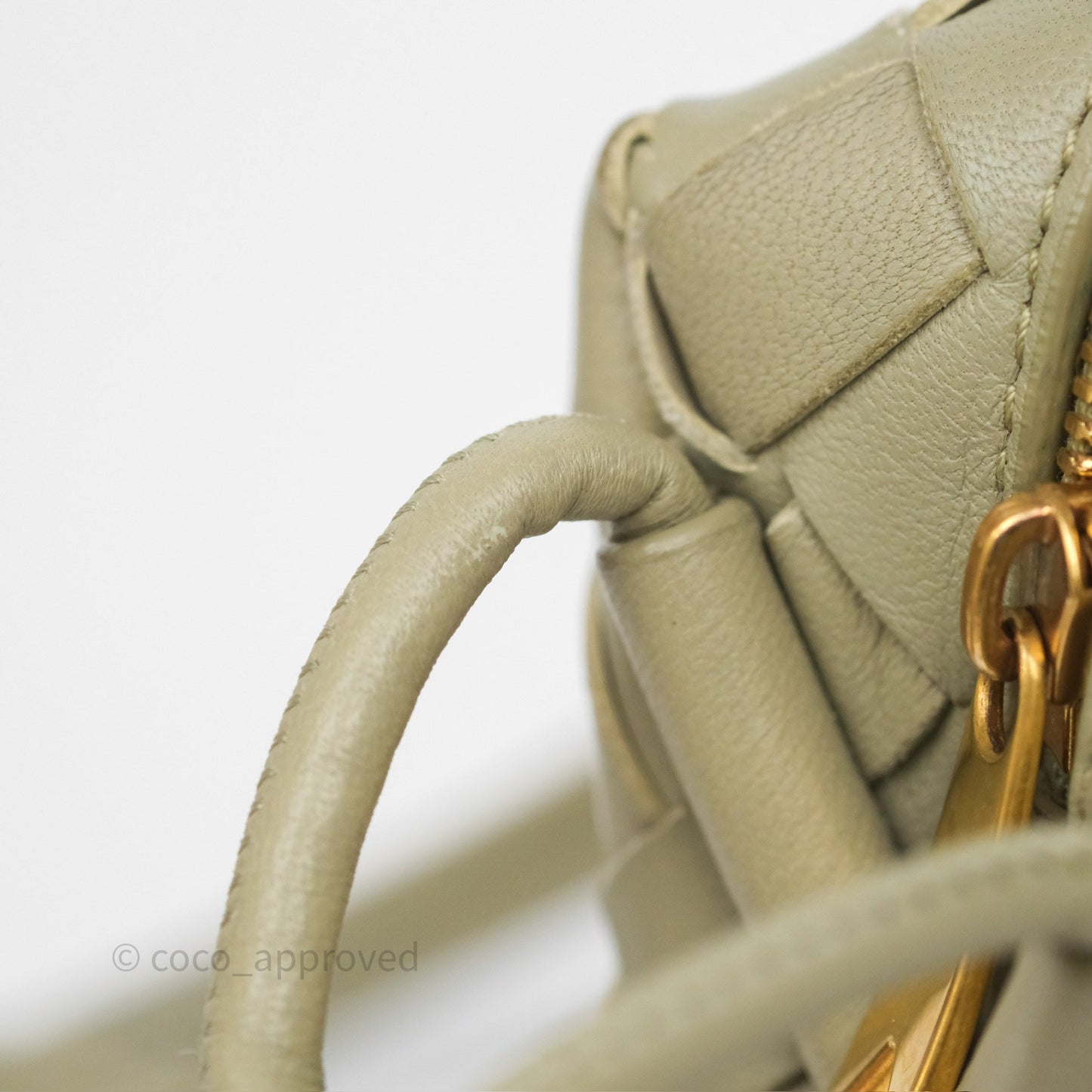 Bottega Veneta Loop Camera Bag Intrecciato Lambskin Travertine