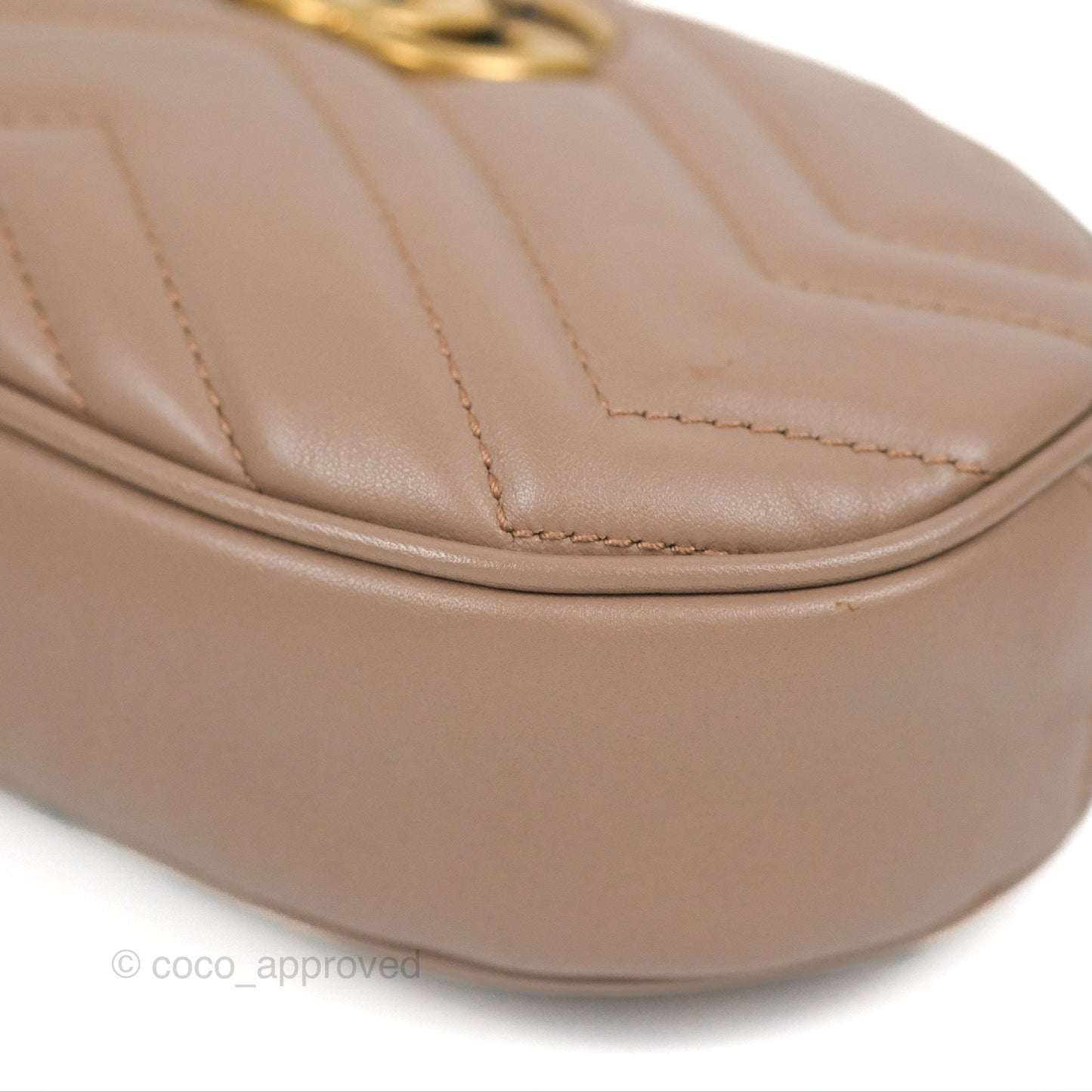 Gucci GG Marmont Matelassé Oval Belt Bag Dusty Pink