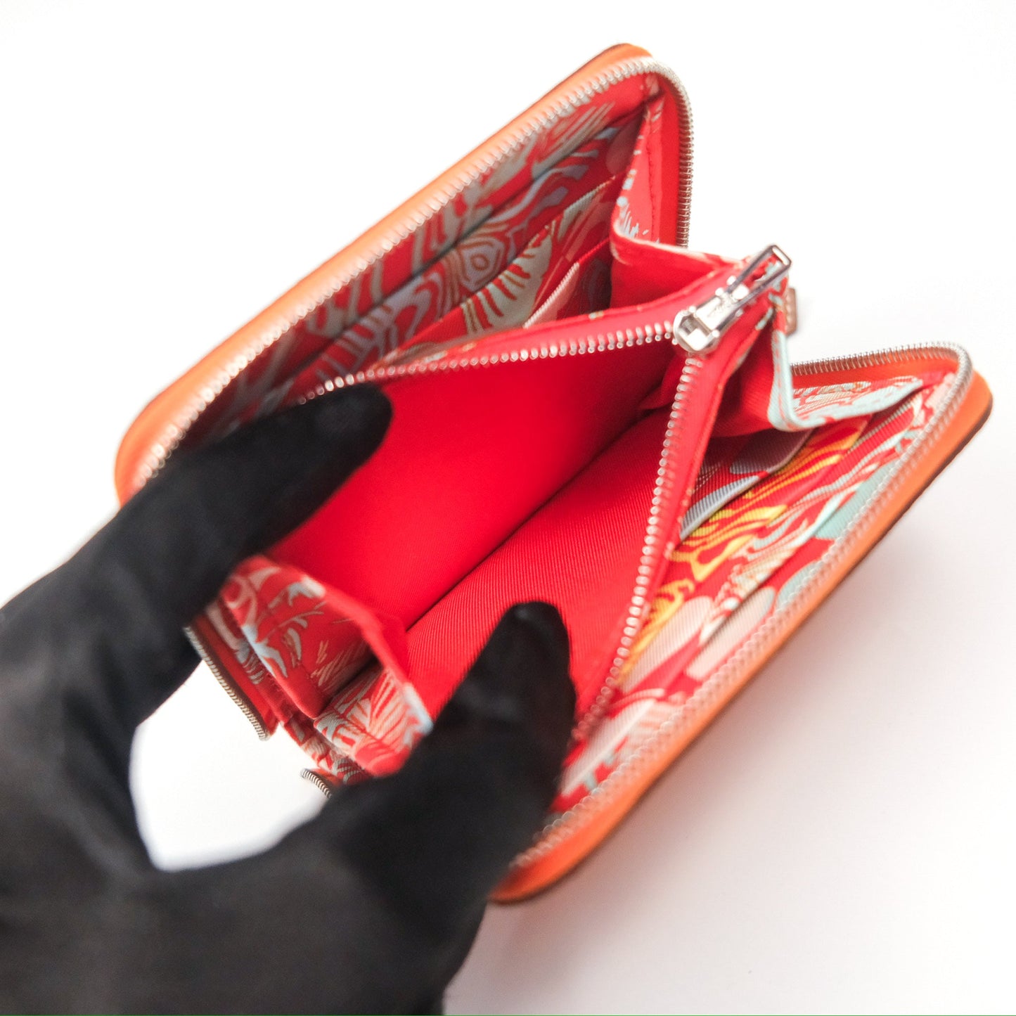 Hermès Silk In Compact Wallet Orange Epsom