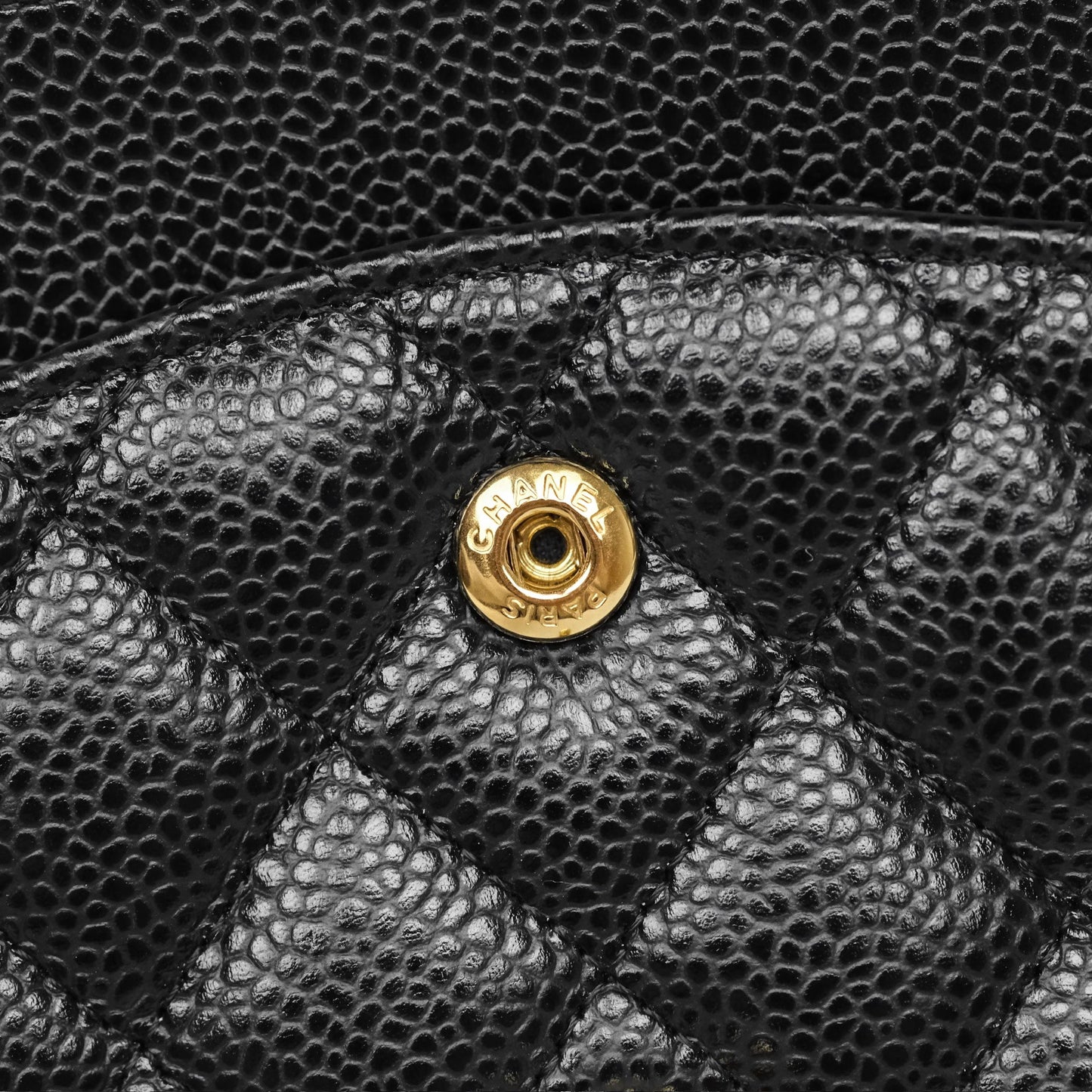 Chanel M/L Medium Classic Flap Quilted Black Caviar Gold Hardware