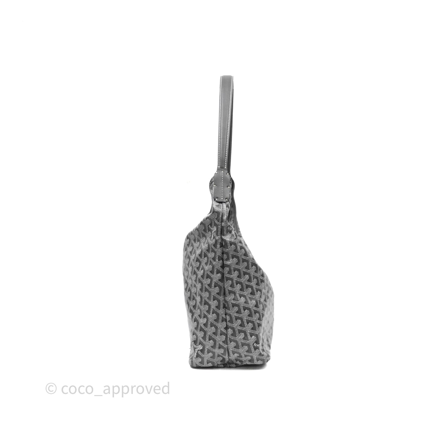 Goyard Bohème Hobo Bag Grey Goyardine Canvas Pink Heart