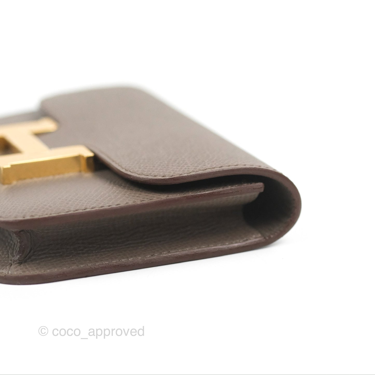 Hermès Constance Slim Wallet Etain Epsom Gold Hardware