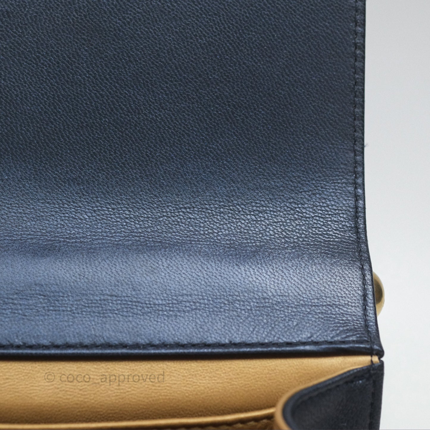 Chanel Quilted Chic Pearls Flap Iridescent Navy Goatskin Aged Gold Hardware