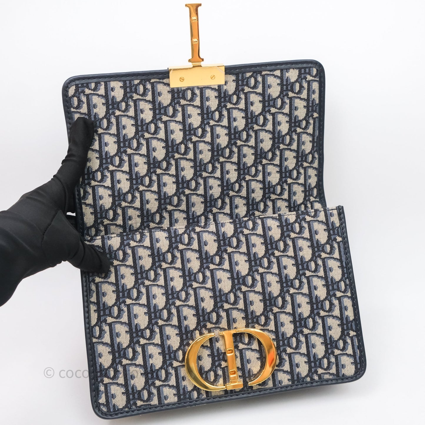 Christian Dior 30 Montaigne Bag Blue Dior Oblique Jacquard Dior