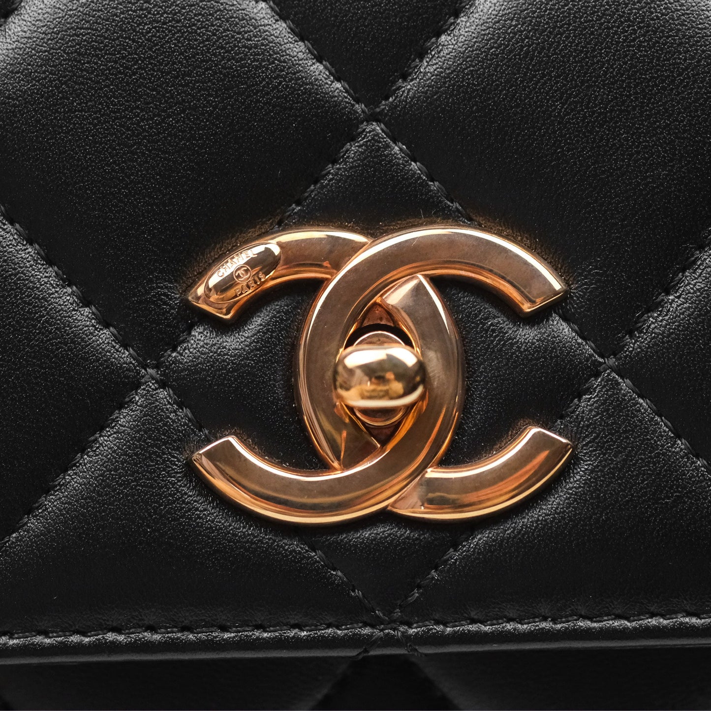 Chanel Trendy CC Small Black Lambskin Rose Gold Hardware