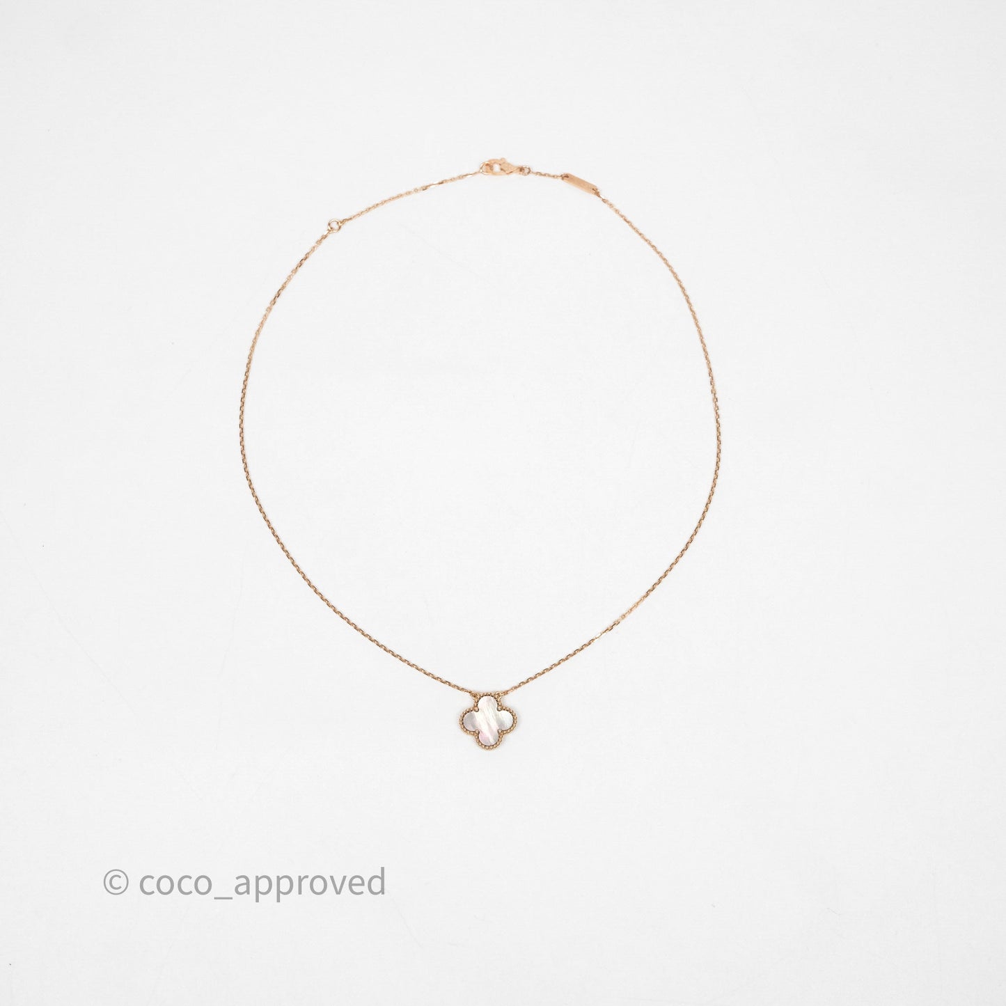 Van Cleef & Arpels Vintage Alhambra Pendant Grey Mother-of-pearl Rose Gold