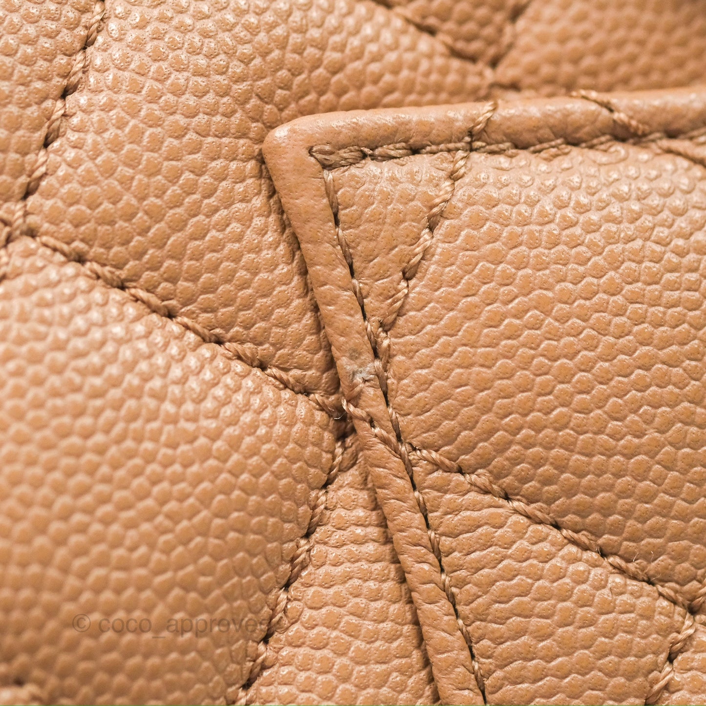 Chanel Small Coco Handle Quilted Beige Caviar Gold Hardware