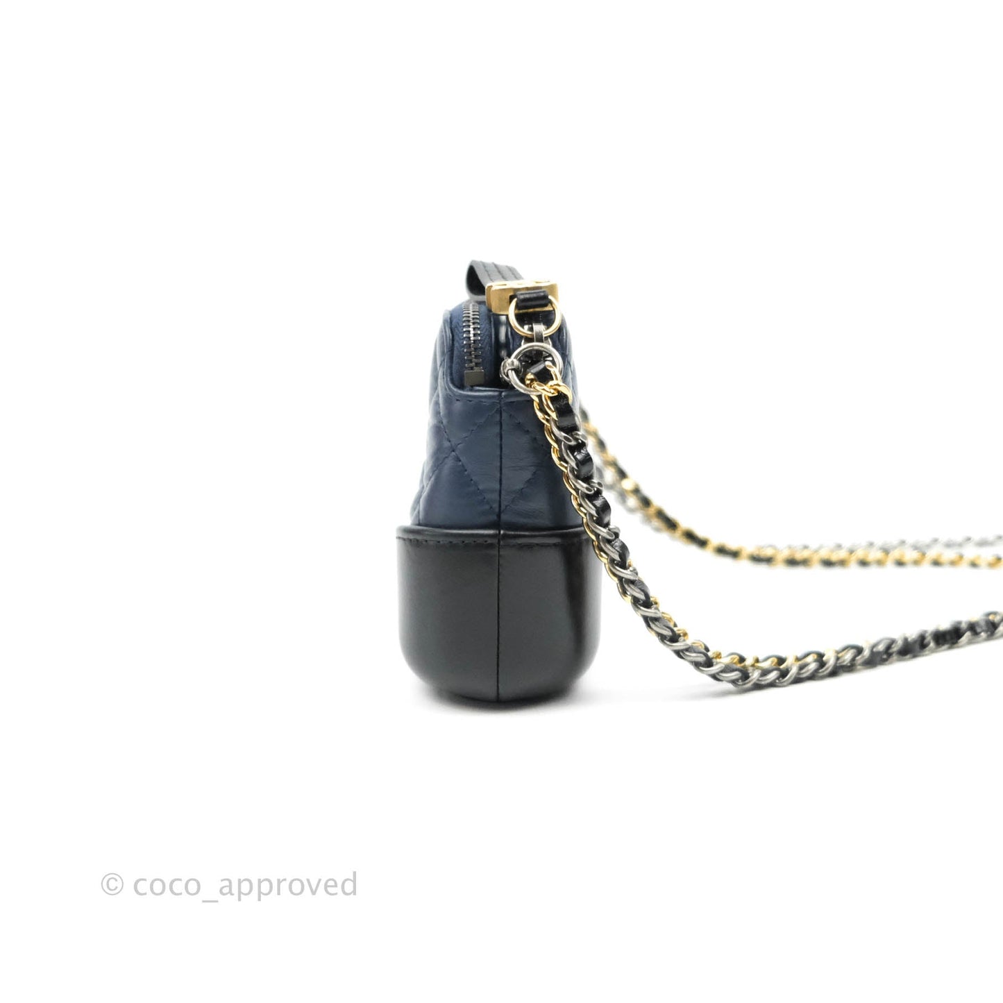 Chanel Gabrielle Clutch With Chain Aged Calfskin Navy Black Mixed Hardware